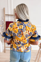 Kennedy Floral Print Ruffle Trim Top - Be You Boutique