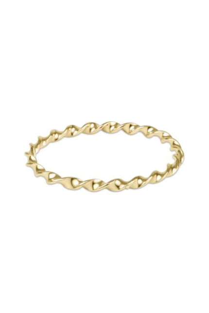 Enewton classic gold twisted thin band ring showcasing elegant, minimalist jewelry design with a sleek gold finish.