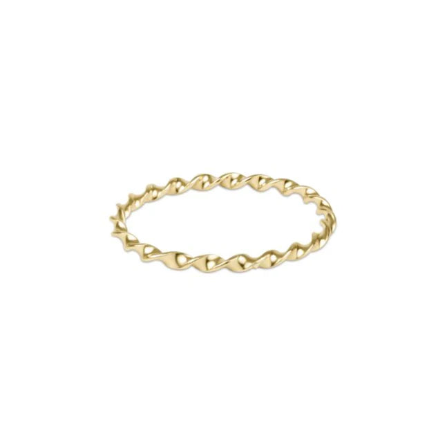 Enewton classic gold twisted thin band ring showcasing elegant, minimalist jewelry design with a sleek gold finish.