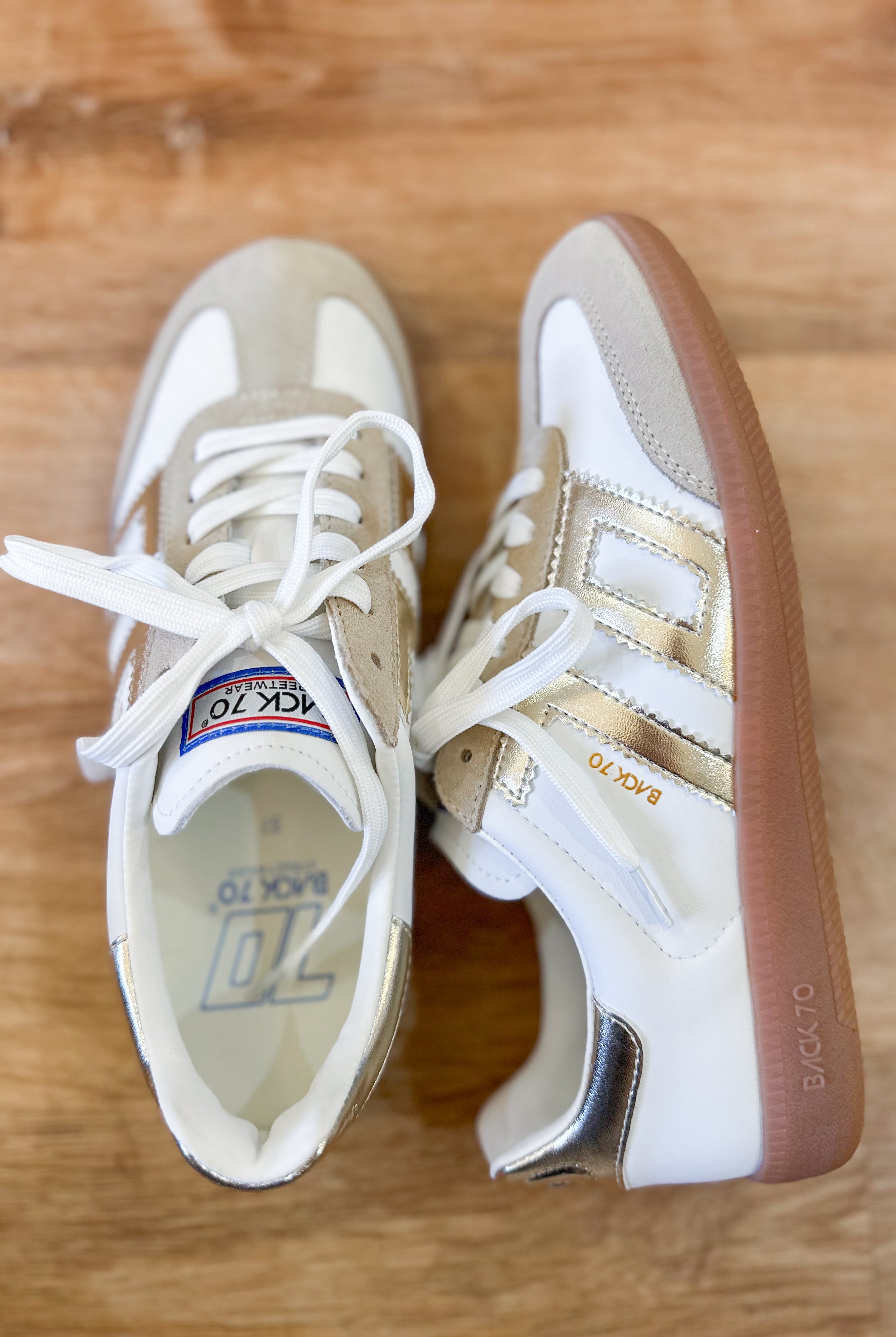 Beige gold BACK 70 Cloud Sneaker from the 205 Sneakers collection, showcasing a stylish and comfortable casual shoe.