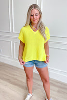Corina Sweater Knit Short Sleeve Top - Be You Boutique