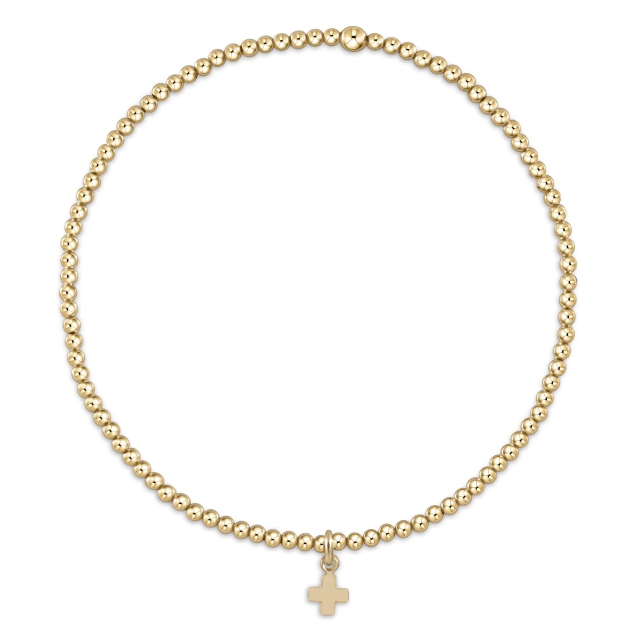 Enewton 2mm Classic Gold Signature Cross Charm Bracelet - Be You Boutique