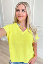 Corina Sweater Knit Short Sleeve Top - Be You Boutique