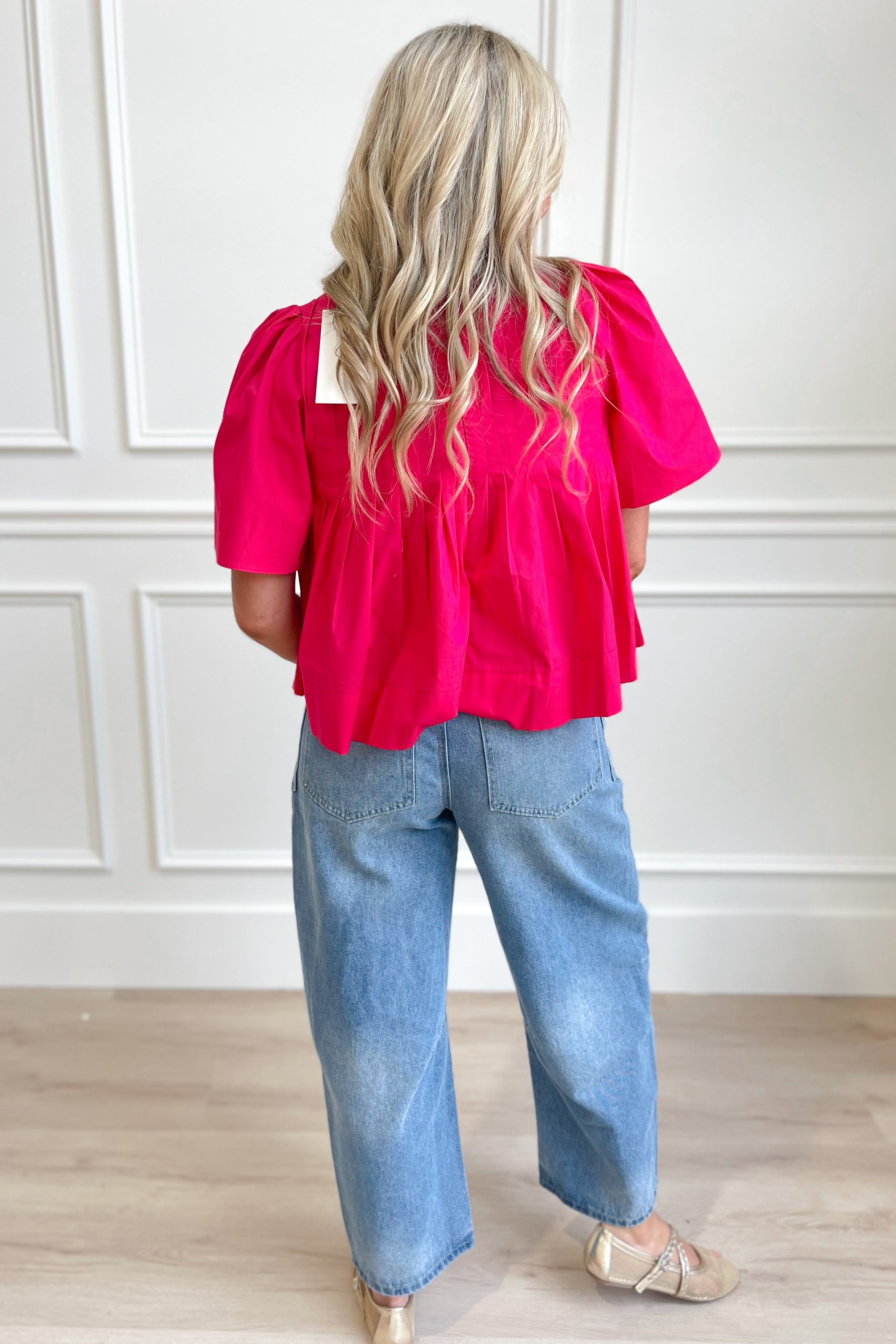 Lulu Pleated Short Sleeve Top - Be You Boutique