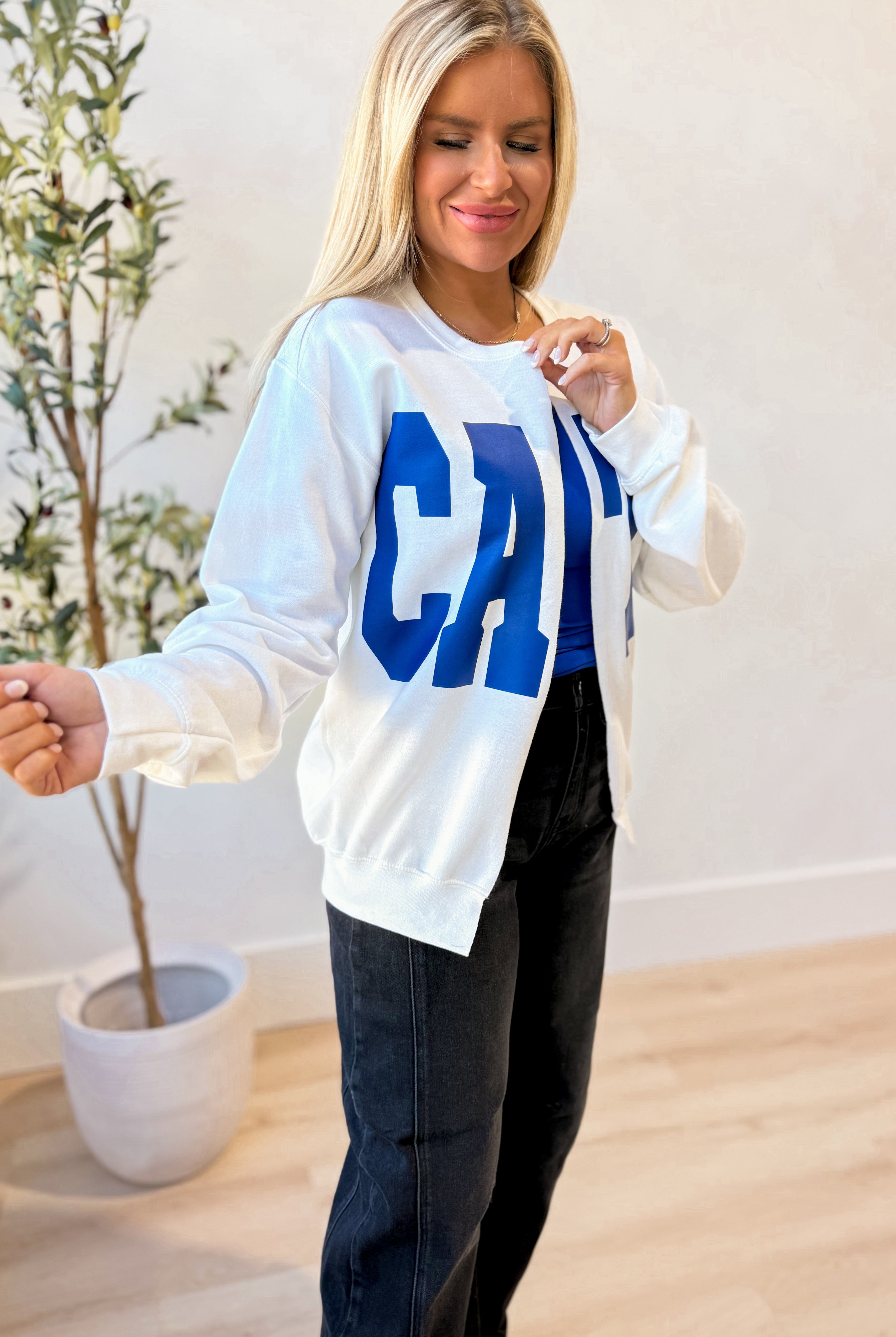 CATS Split Sweatshirt Top - Be You Boutique