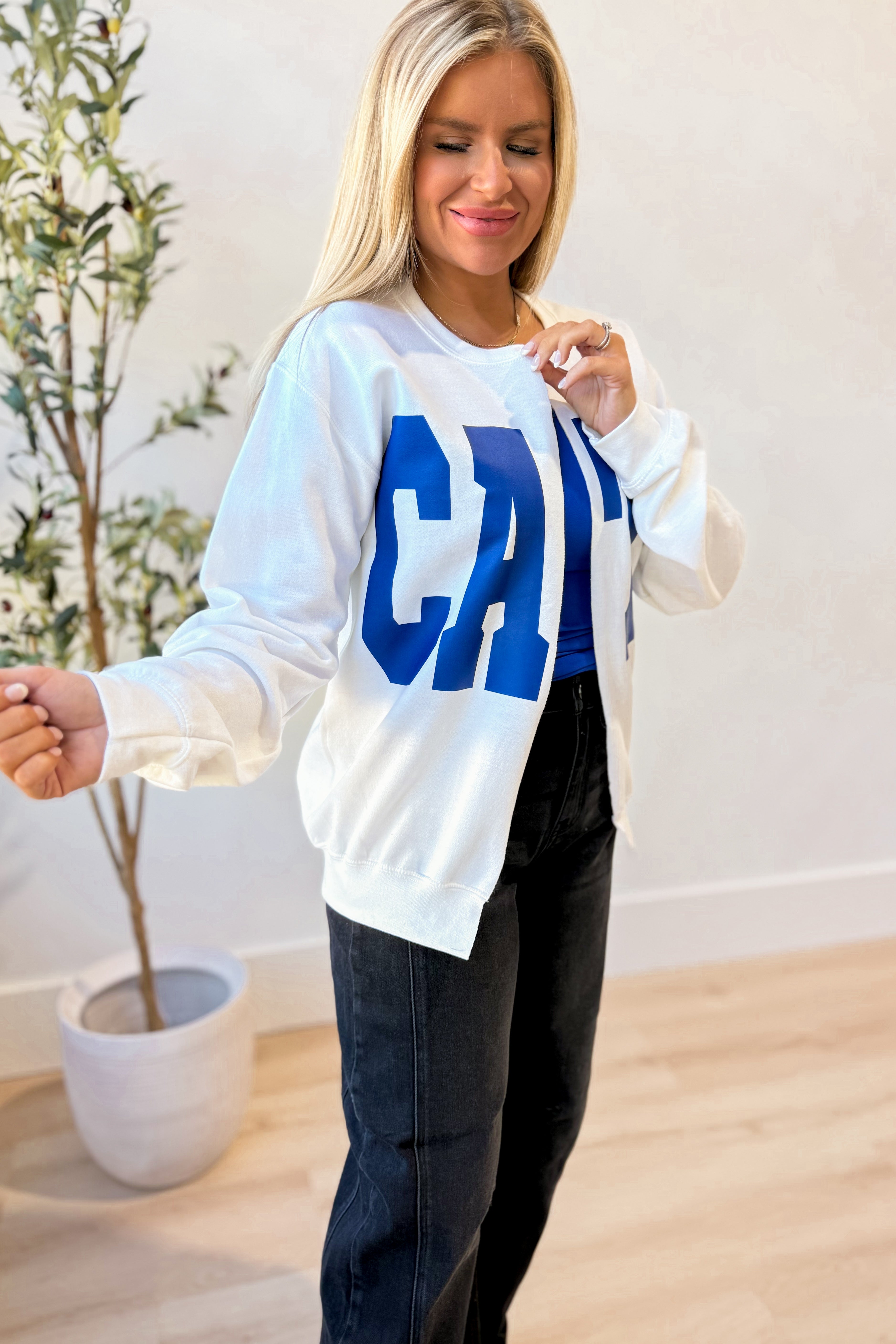 CATS Split Sweatshirt Top - Be You Boutique