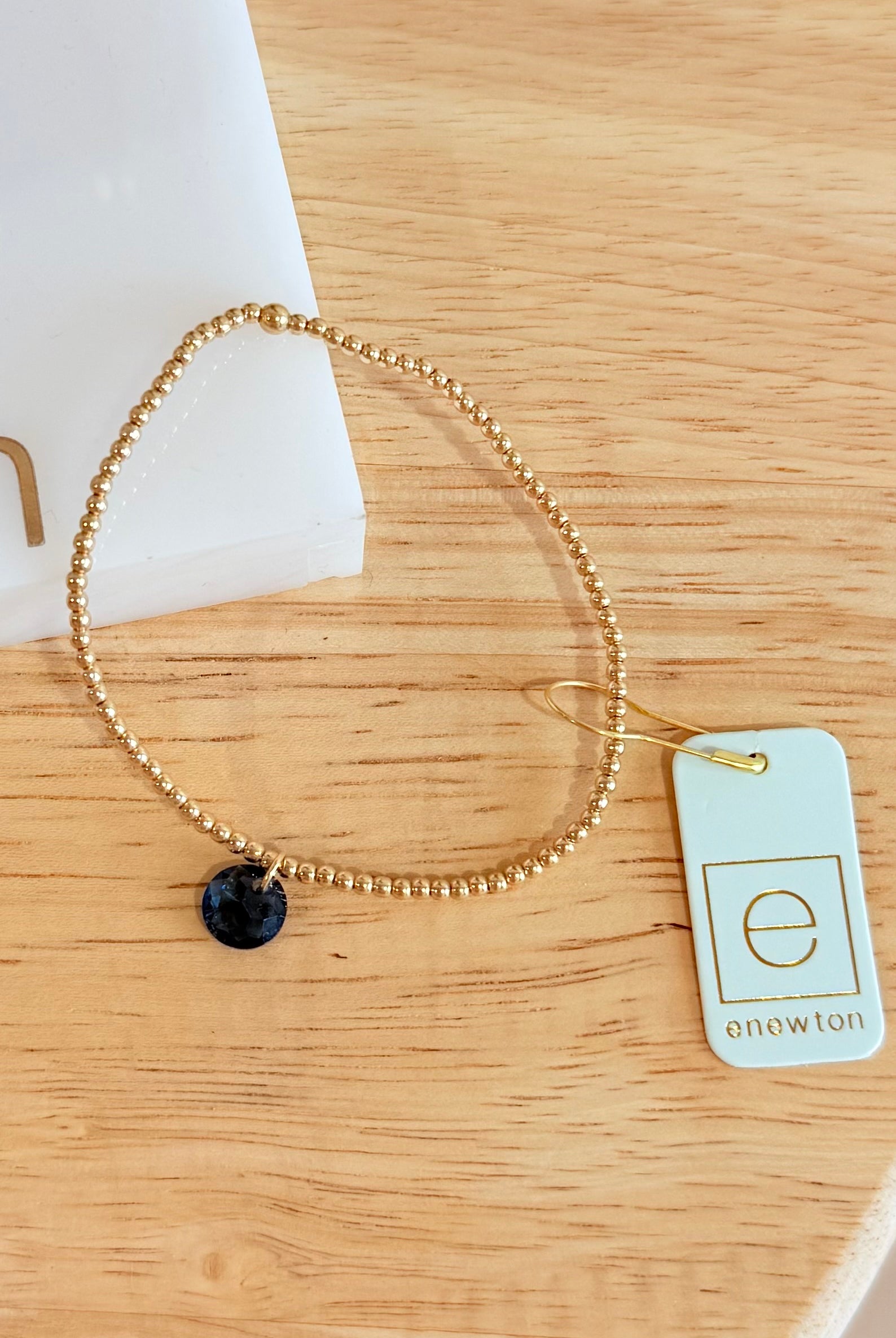 Enewton 2mm classic birthstone bracelet featuring colorful gemstone beads and a delicate silver chain.