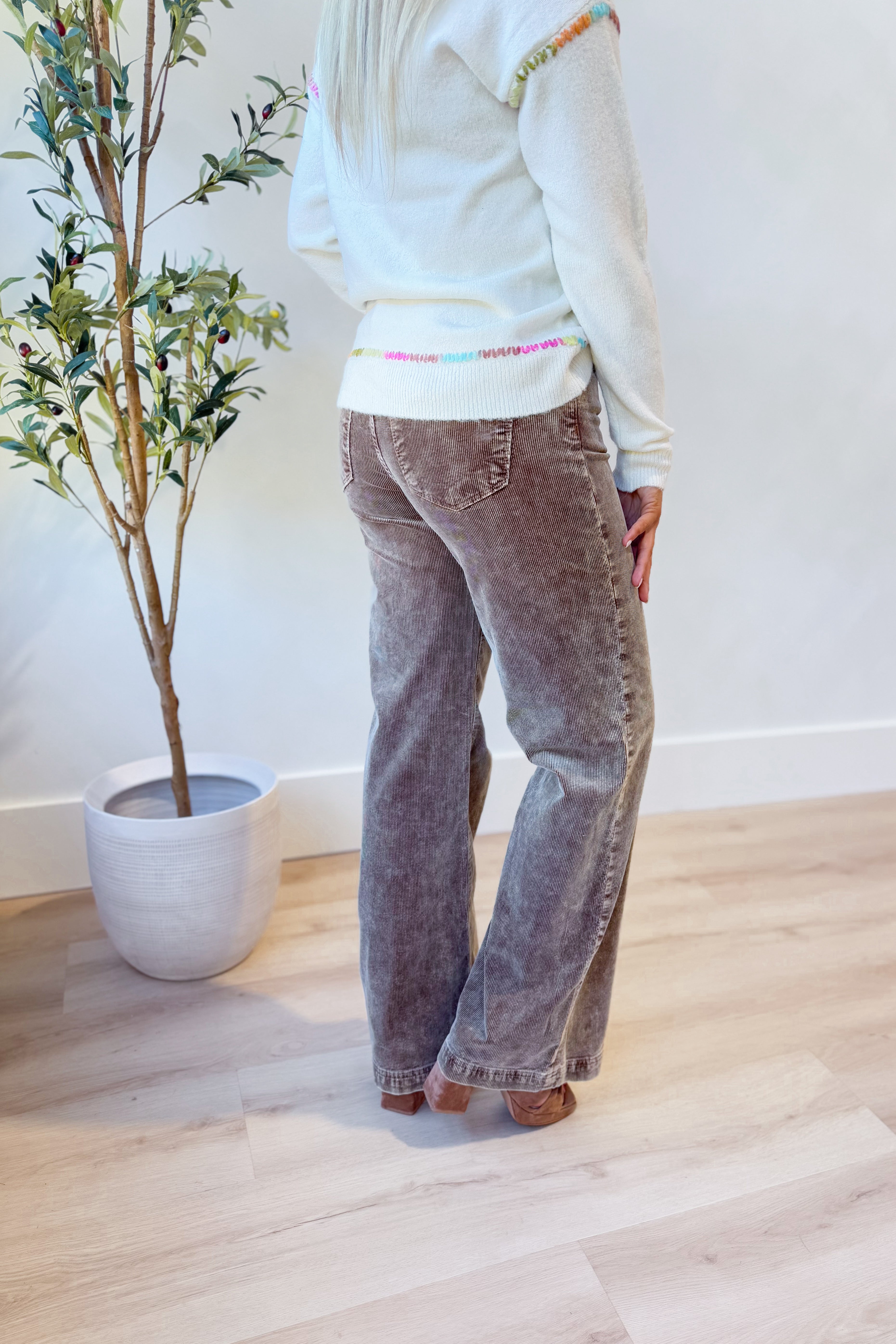 Risen Gary High Rise Wide Leg Corduroy Pant - Be You Boutique