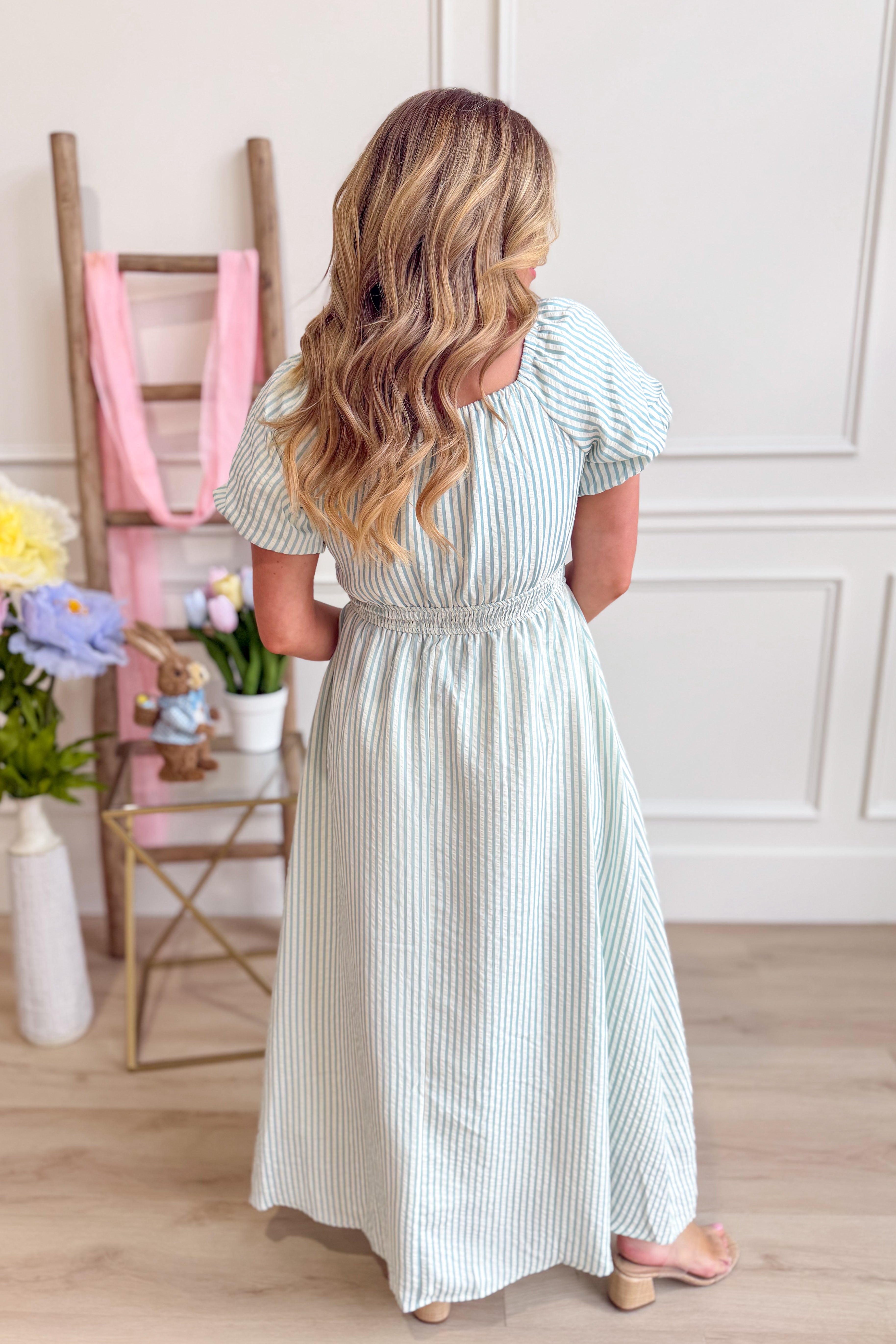 Becca Pin Striped Midi Dress - Be You Boutique