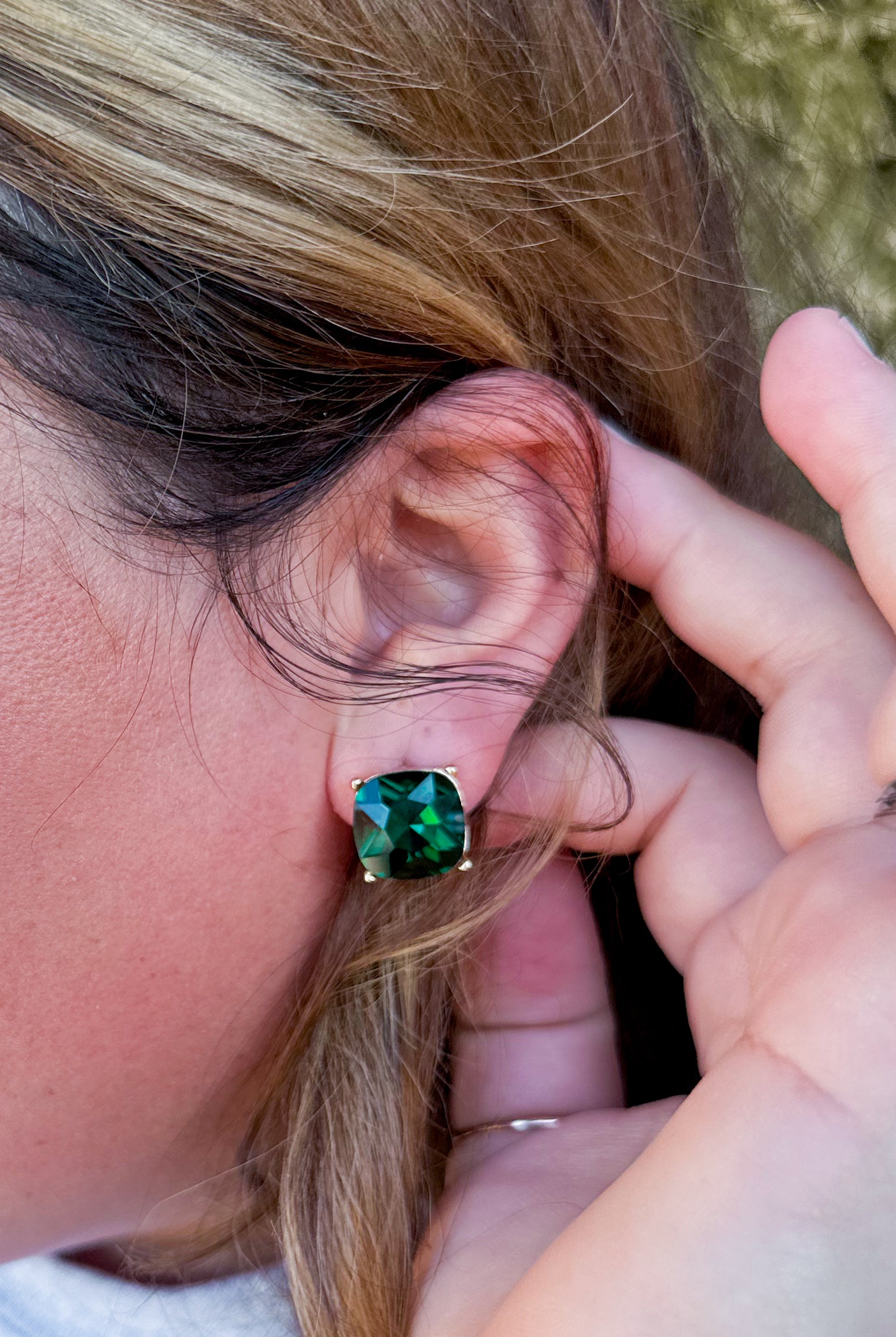 Caroline Hill Julien Stone Stud Earrings (4 colors) - Be You Boutique