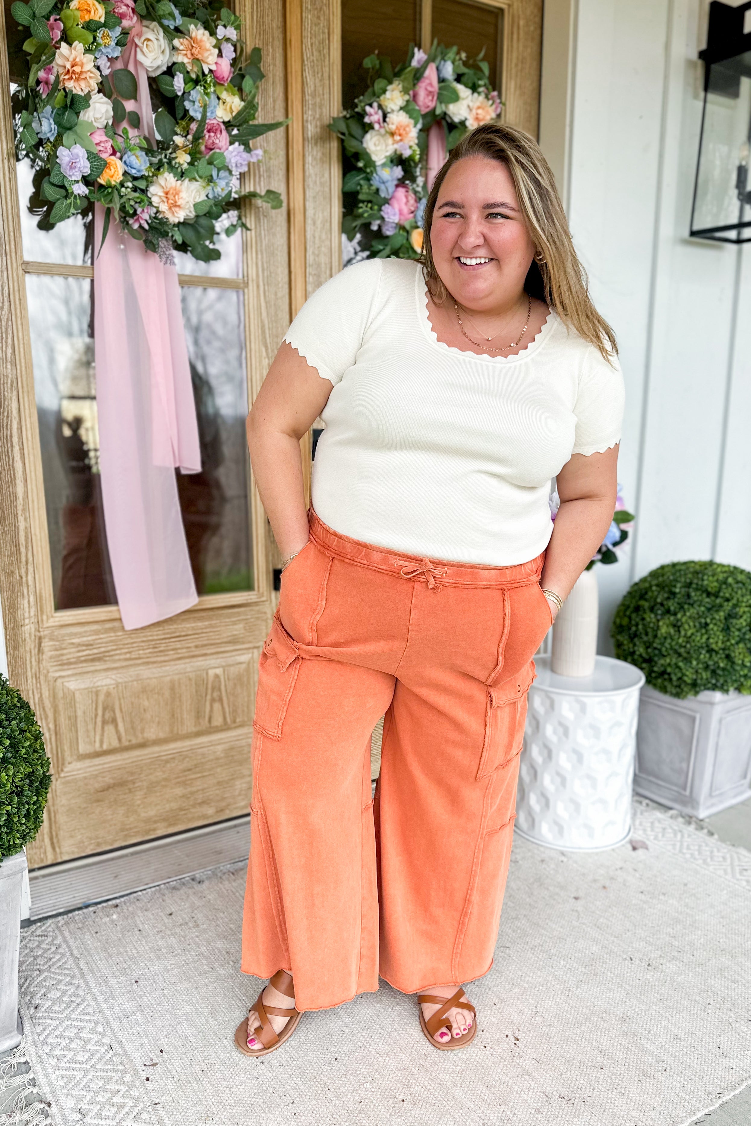 Mateo Mineral Washed Wide Leg Cargo Pants - Be You Boutique