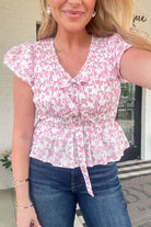 Sandy Flutter Sleeve Printed Top - Be You Boutique