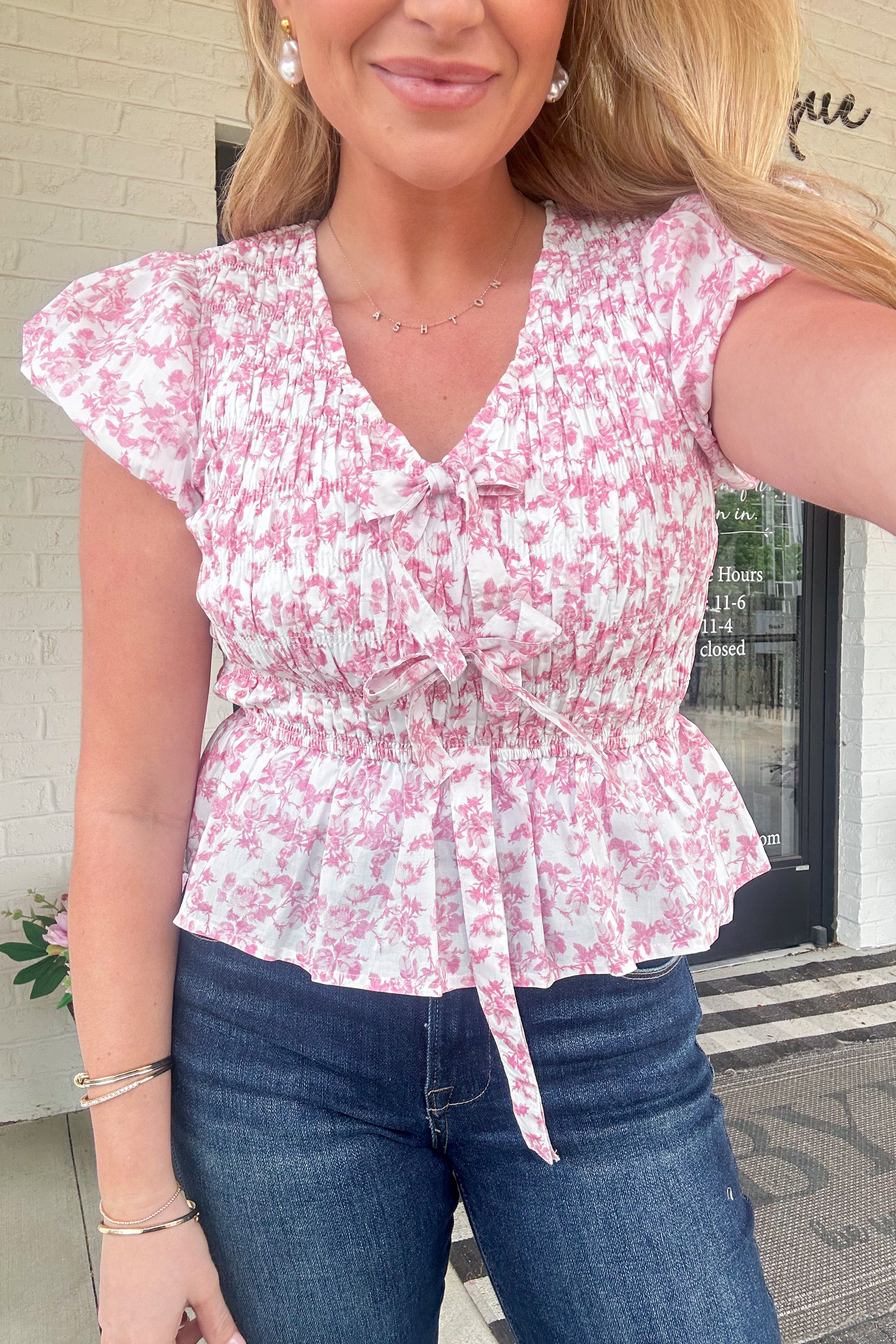 Sandy Flutter Sleeve Printed Top - Be You Boutique