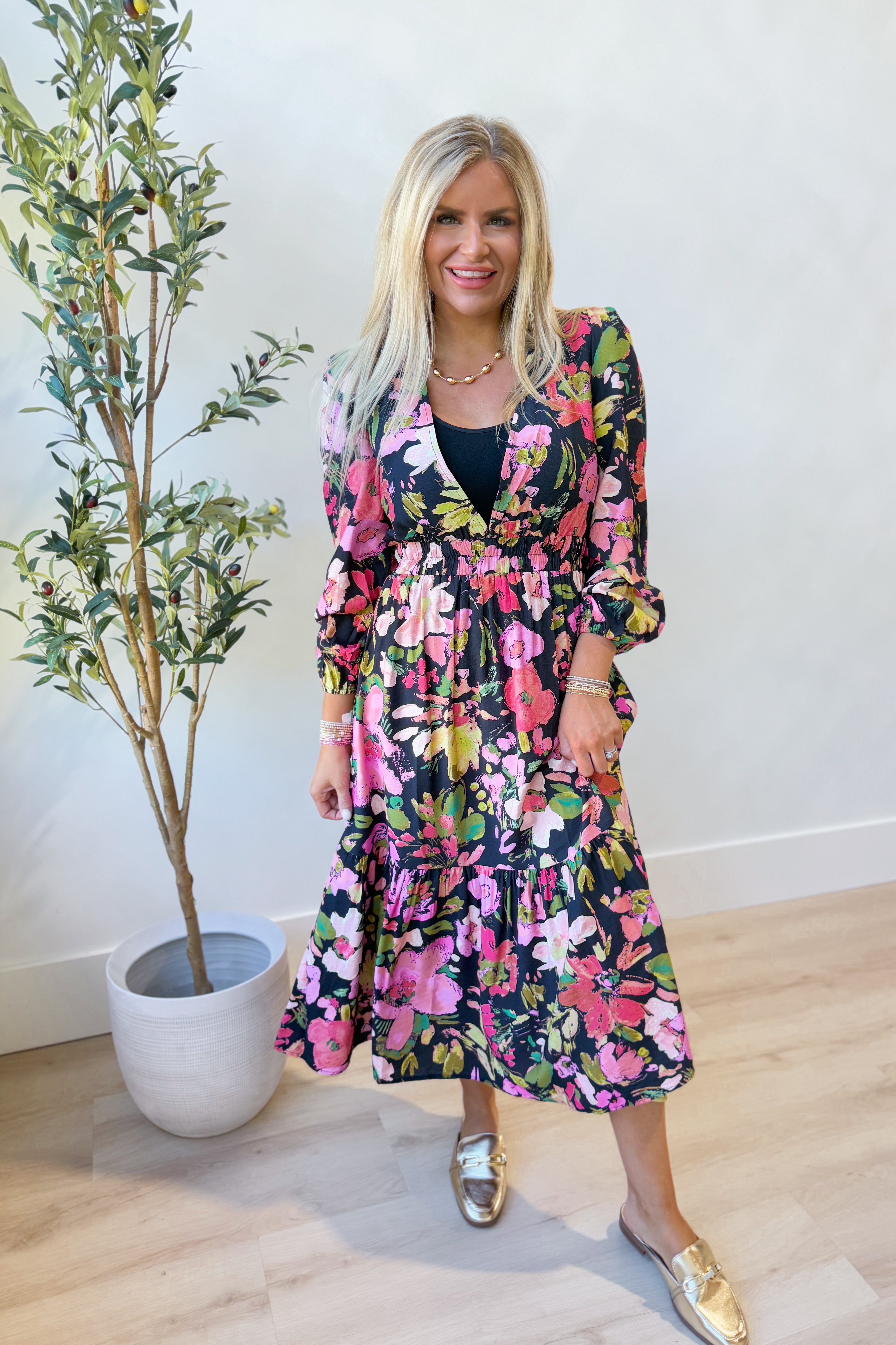 Nikki Floral Garden Maxi Dress - Be You Boutique