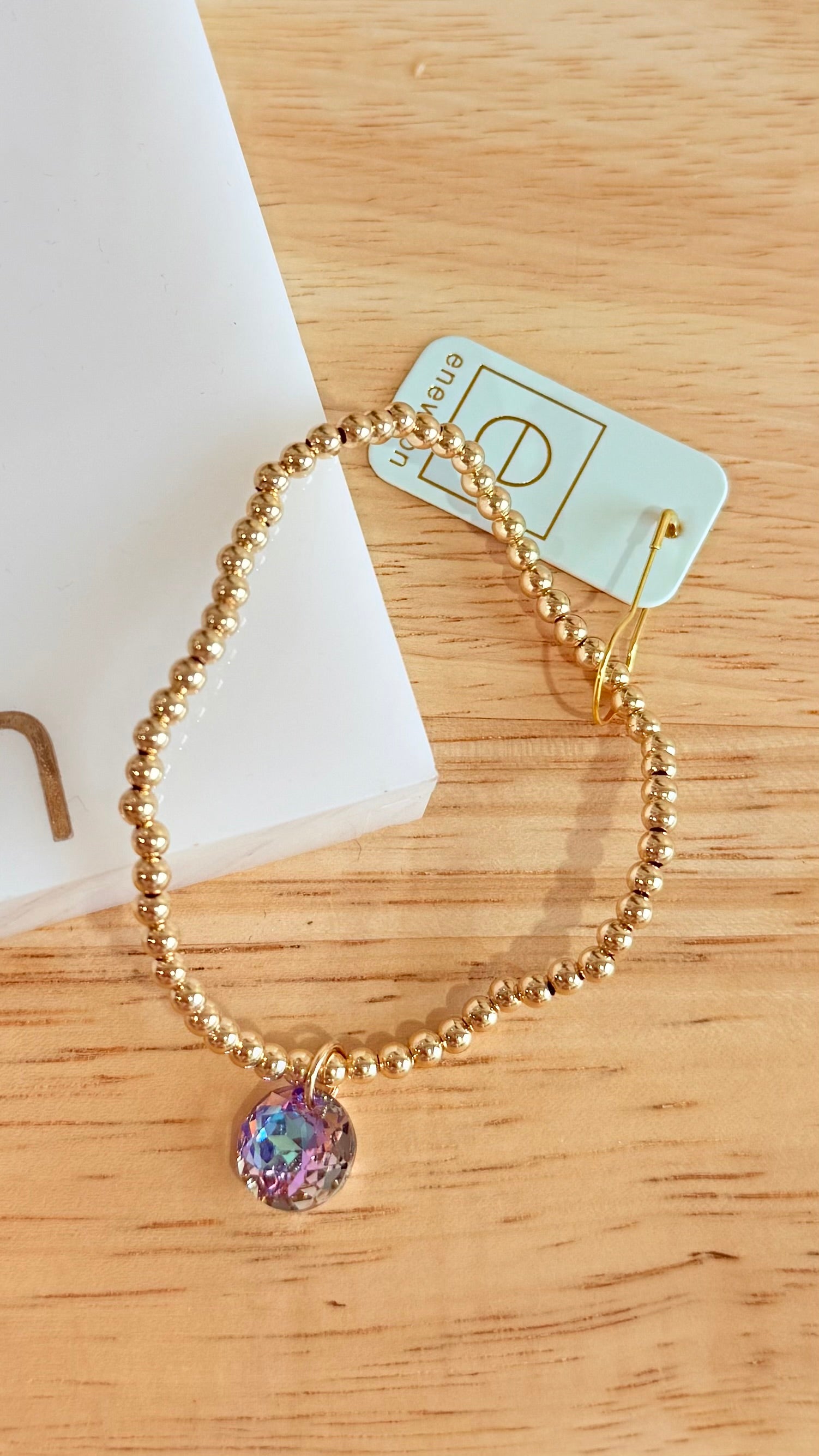 Enewton 3mm classic birthstone bracelet with colorful gemstones on a delicate silver chain, showcasing elegant jewelry design.