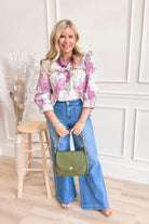 Samantha Floral Contrasted Trim Top - Be You Boutique