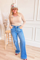 Risen Oscar High Rise Tummy Control Wide Adjustable Jean - Be You Boutique