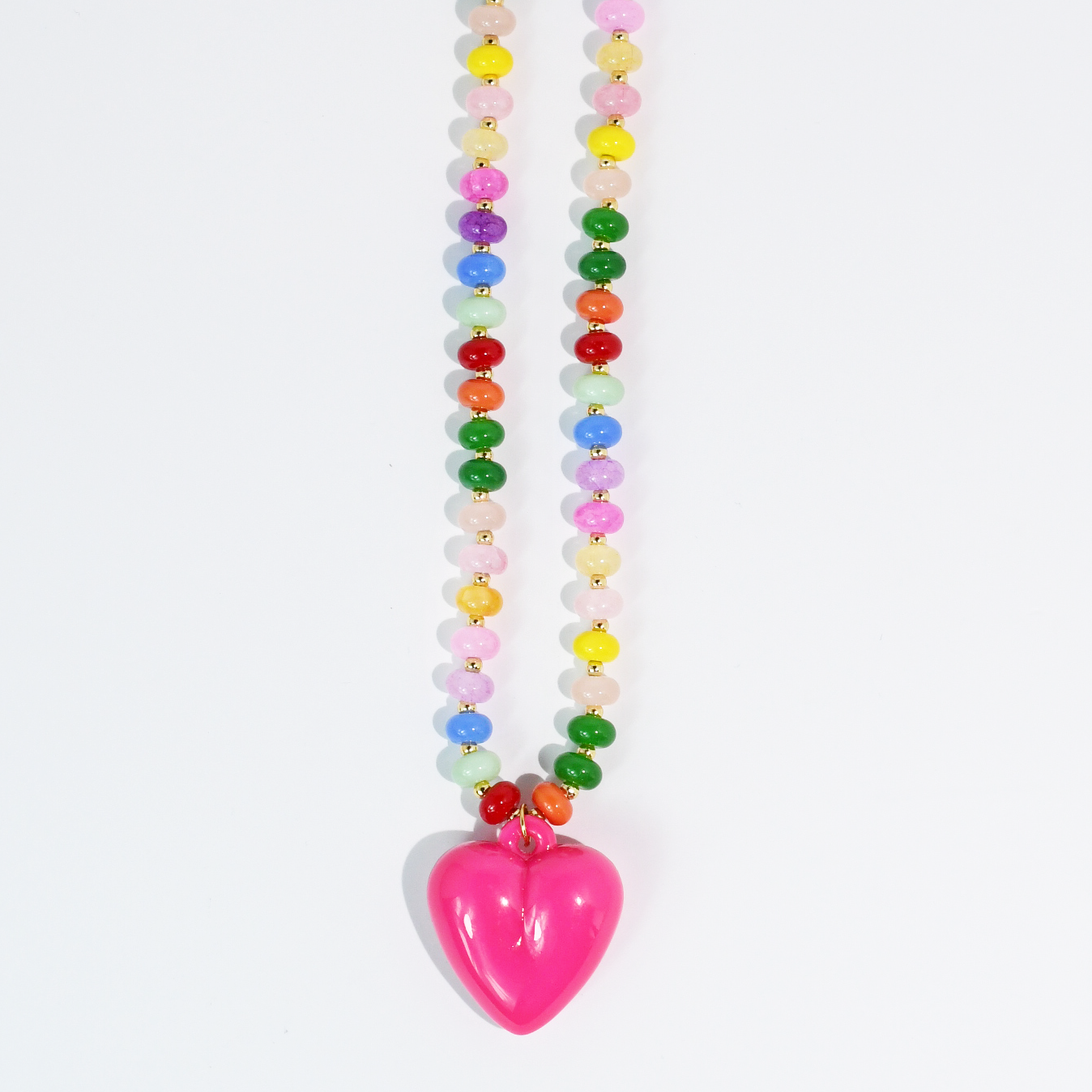 Treasure Jewels Happy Colorful Heart Necklace - Be You Boutique