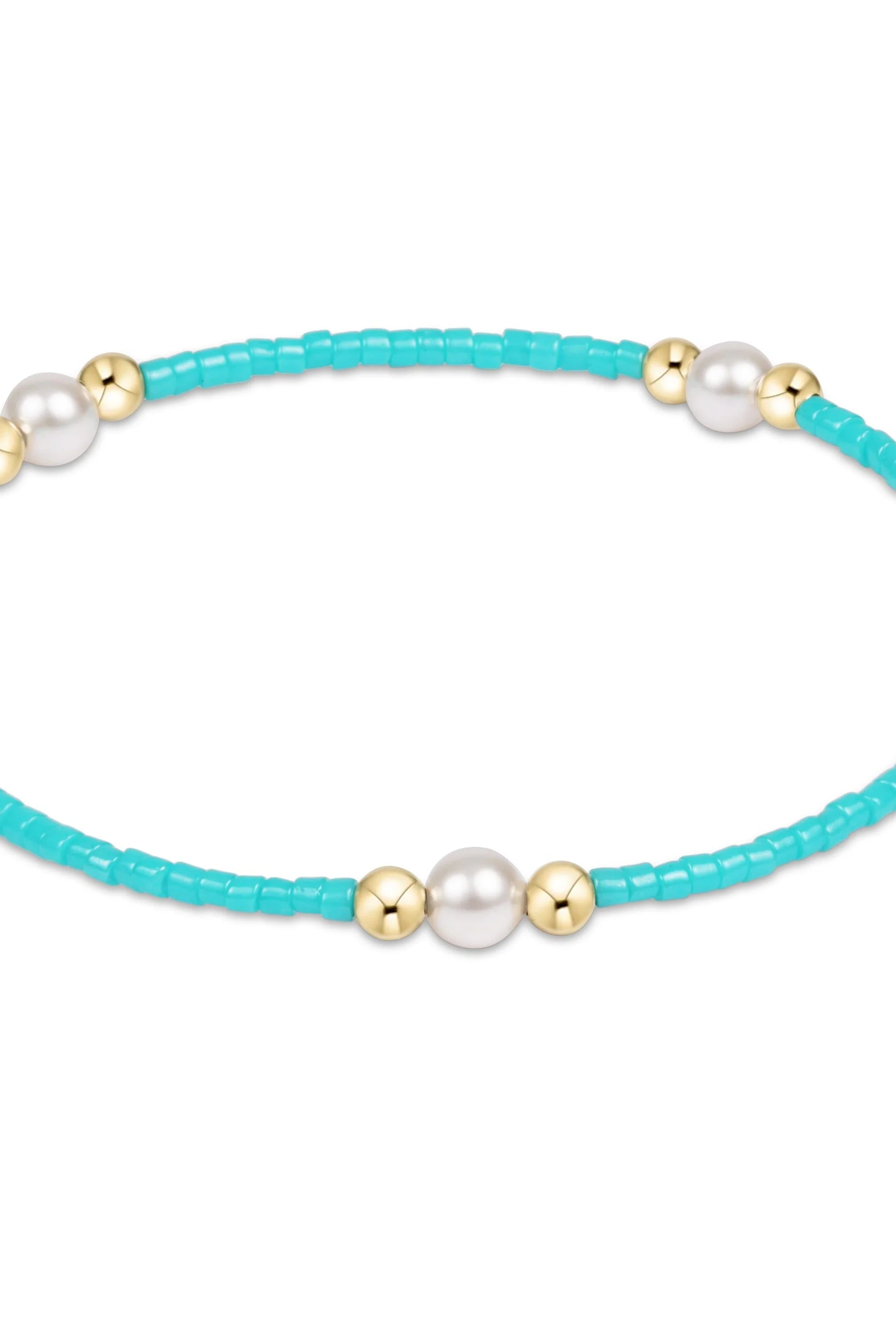 Enewton turquoise pearl bracelet featuring hope and purpose charms, elegant jewelry piece with turquoise and pearl beads.