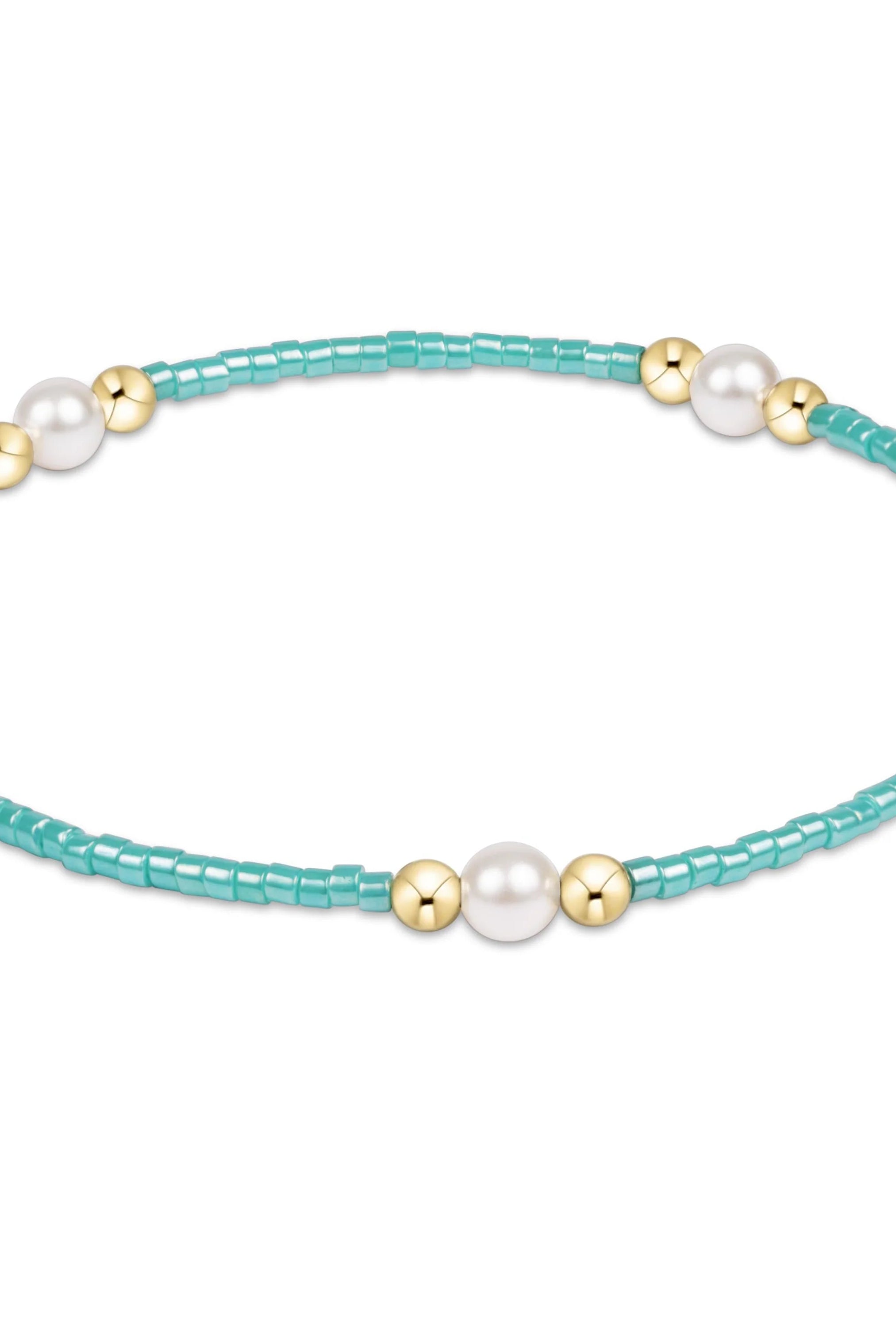 Enewton sea glass hope purpose pearl bracelet featuring sea glass and pearl beads on a delicate jewelry chain.
