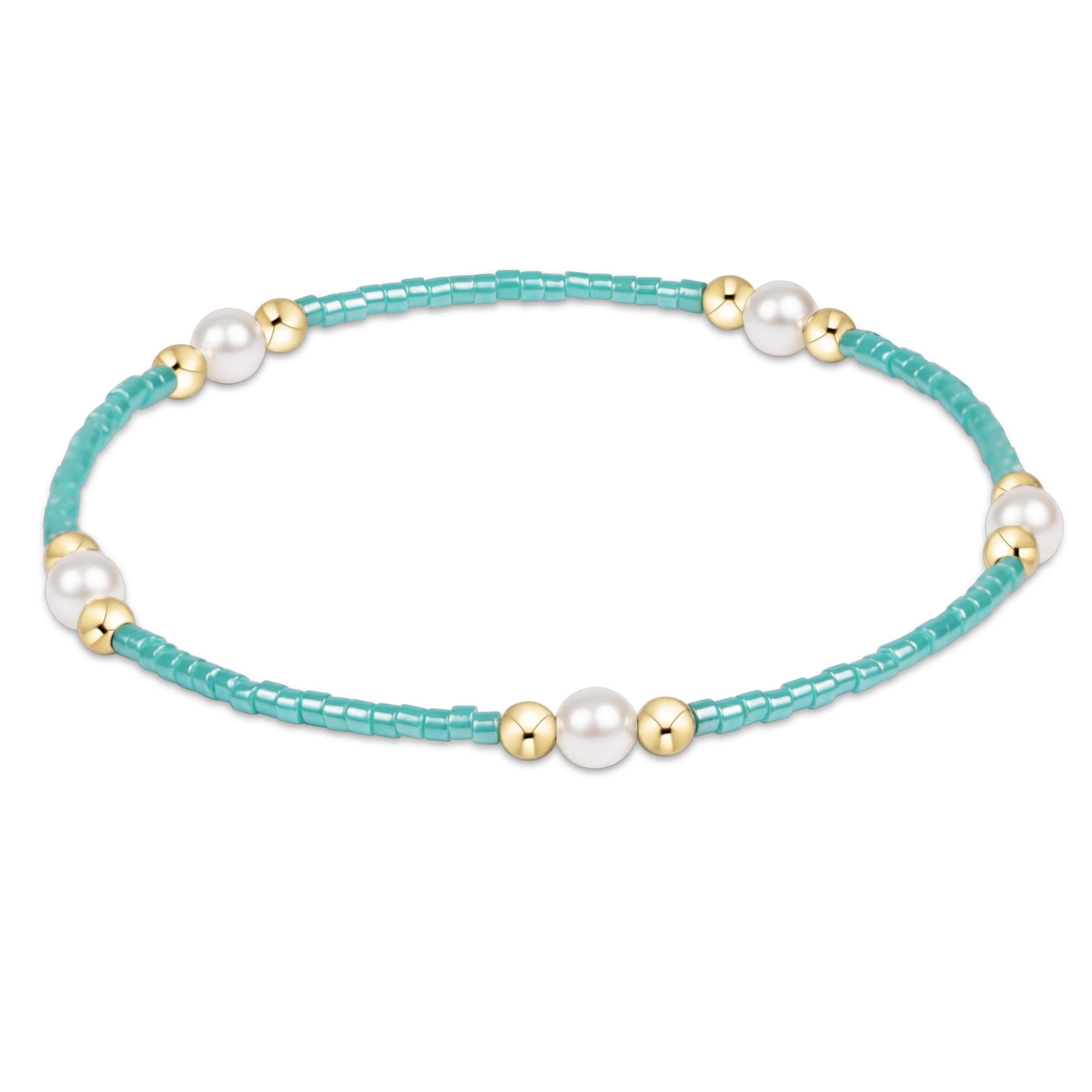 Enewton sea glass hope purpose pearl bracelet featuring sea glass and pearl beads on a delicate jewelry chain.