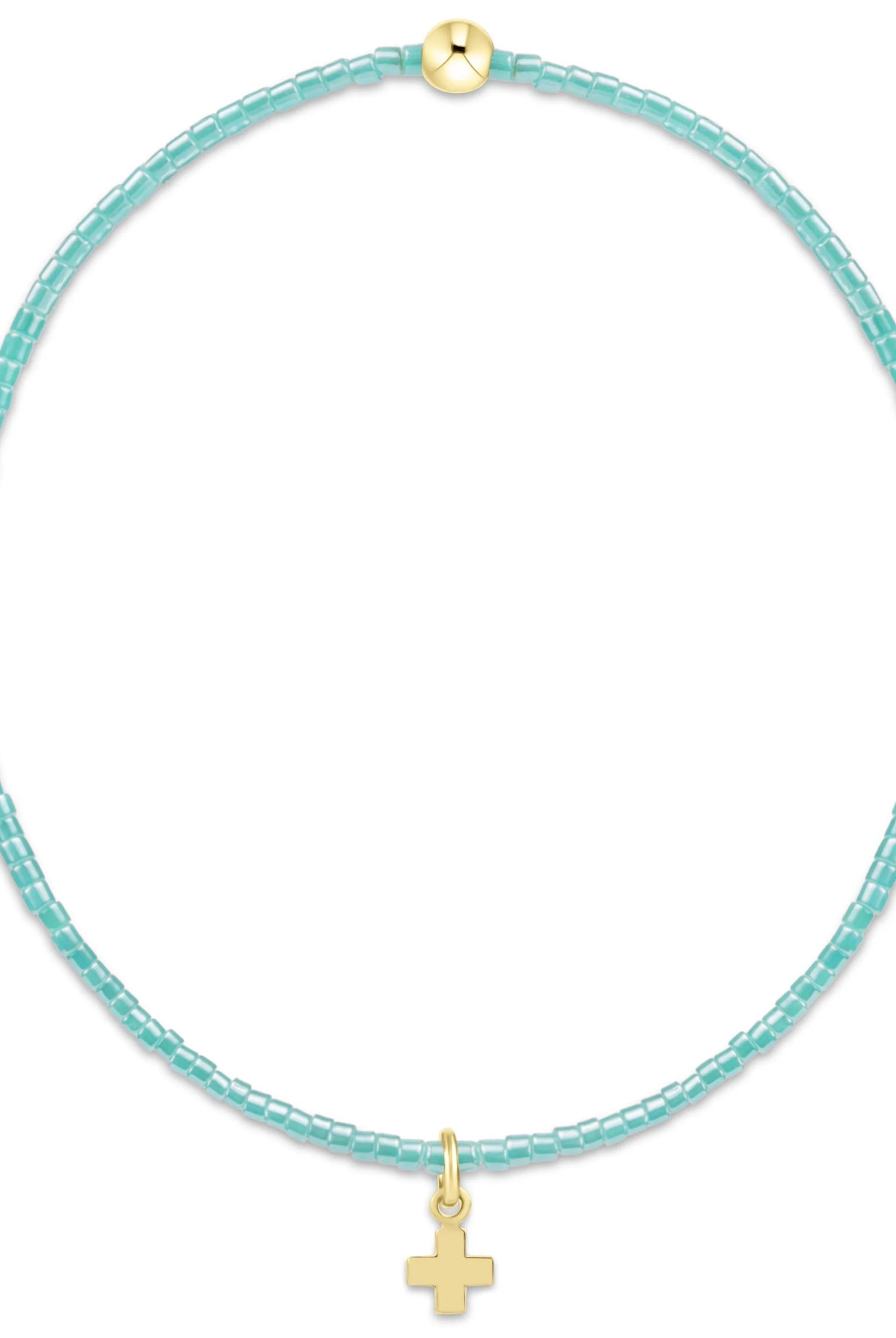 Enewton Sea Glass Hope classic signature cross charm bracelet with sea glass beads and silver cross charm on jewelry chain