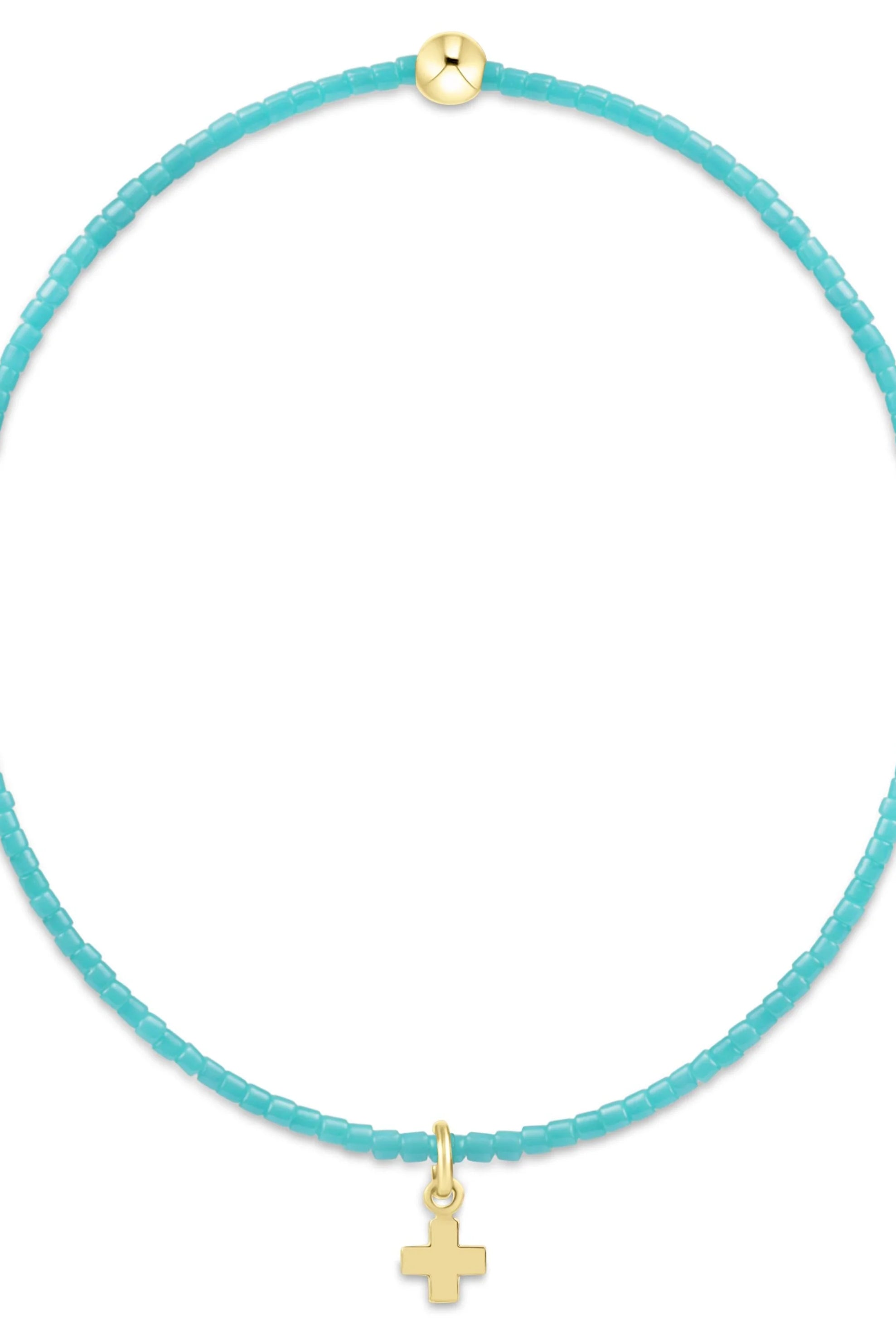 Enewton turquoise hope classic signature cross charm bracelet with silver accents, stylish jewelry accessory.