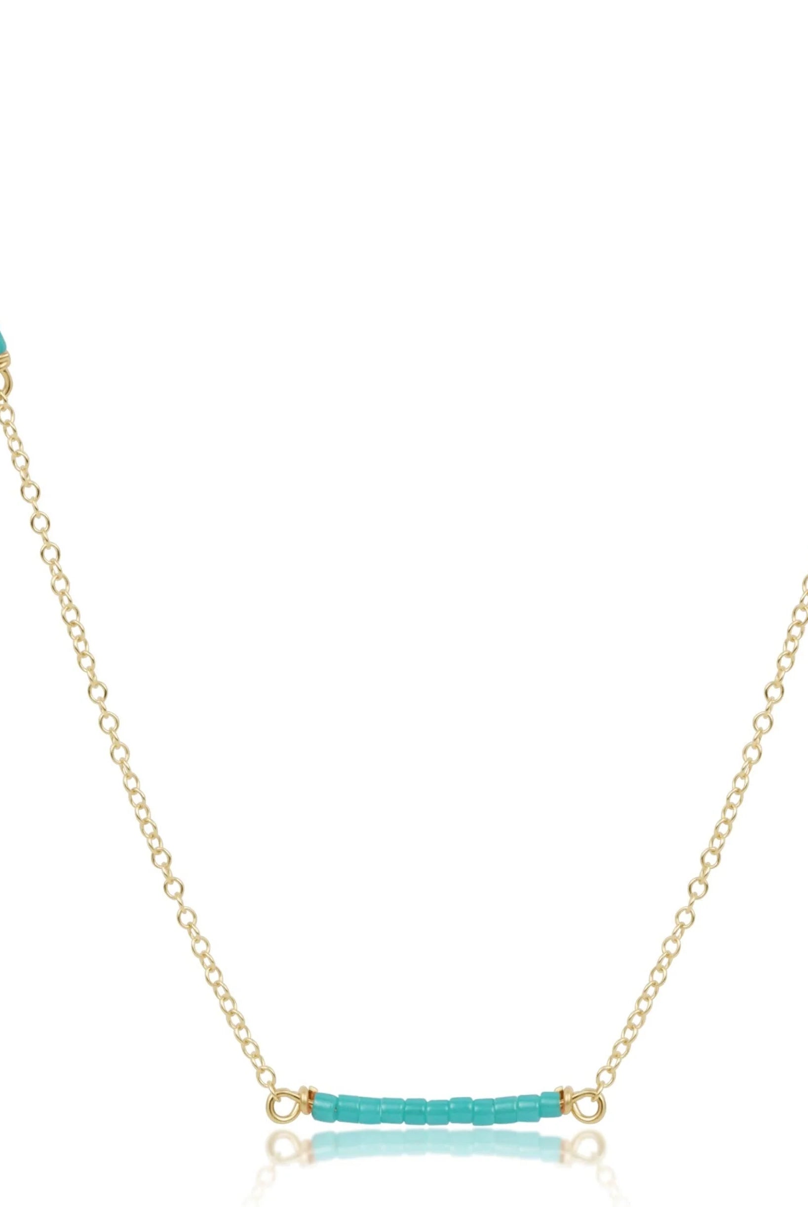 Enewton Simplicity Turquoise Hope Bliss gold chain necklace with delicate design and vibrant turquoise accents.