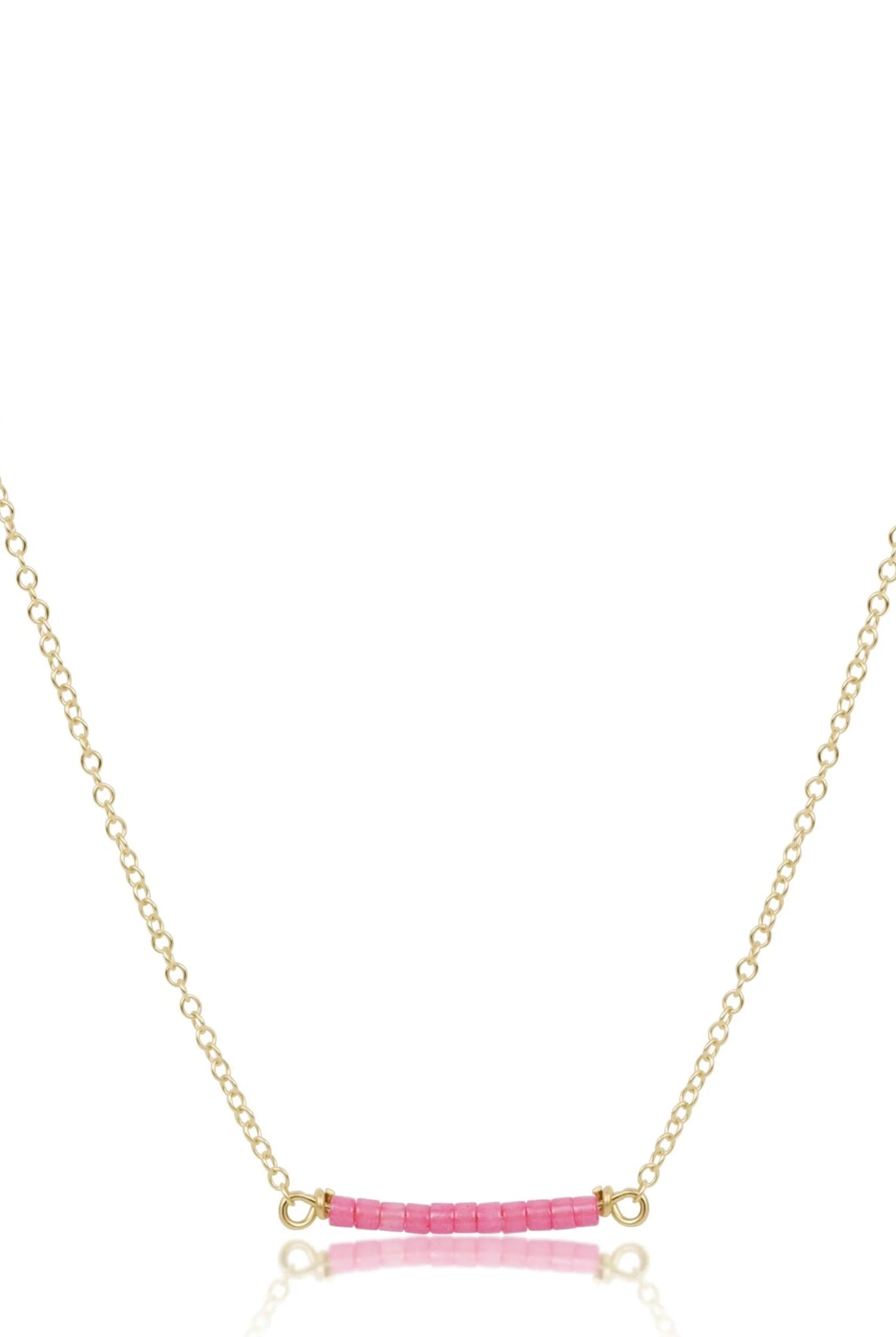 Enewton Simplicity Bubblegum Hope Bliss Gold Necklace with chain, featuring a delicate gold jewelry design on a white background