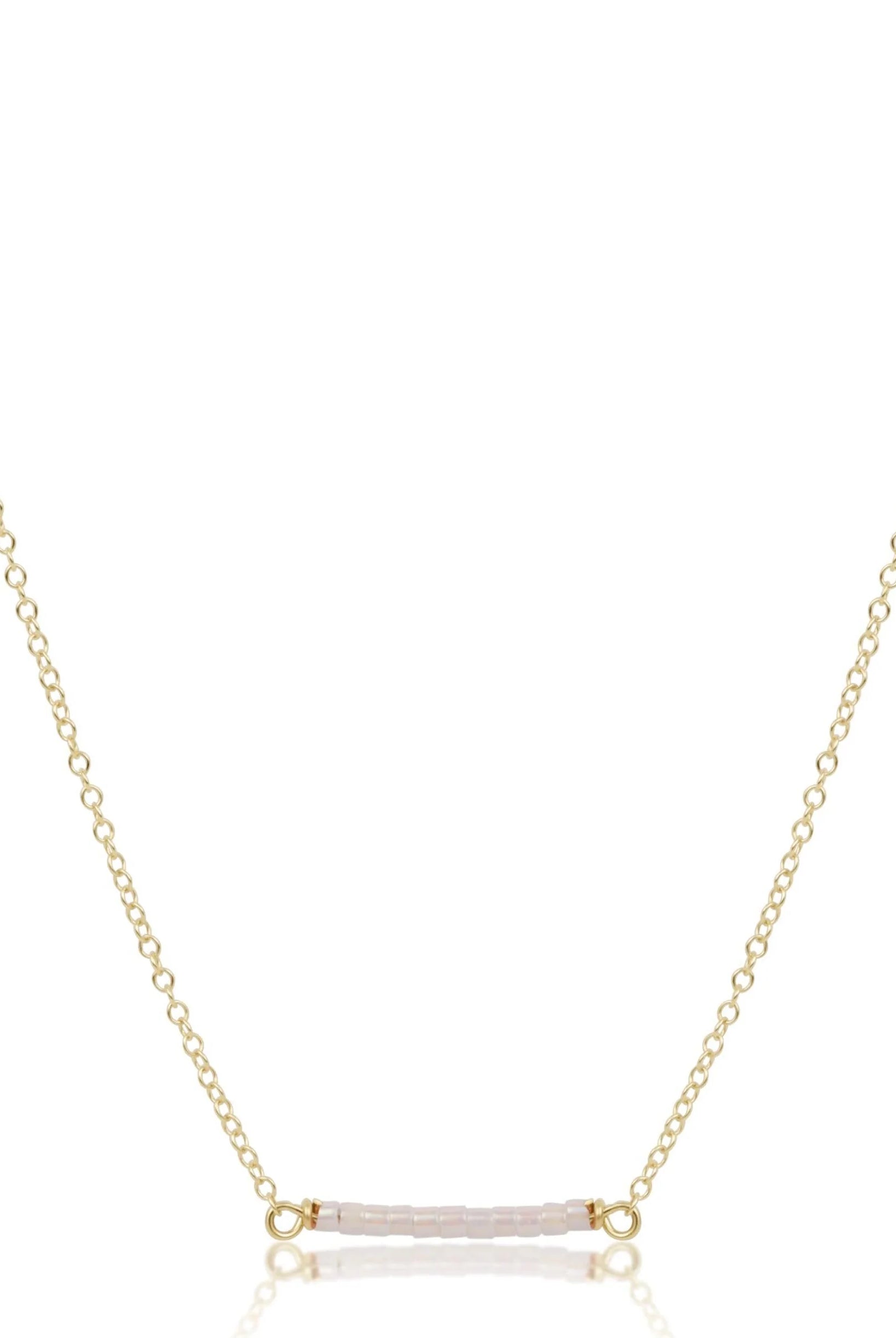 Enewton Silky White Hope Bliss Gold Necklace with delicate chain, showcasing elegant jewelry design on a white background.