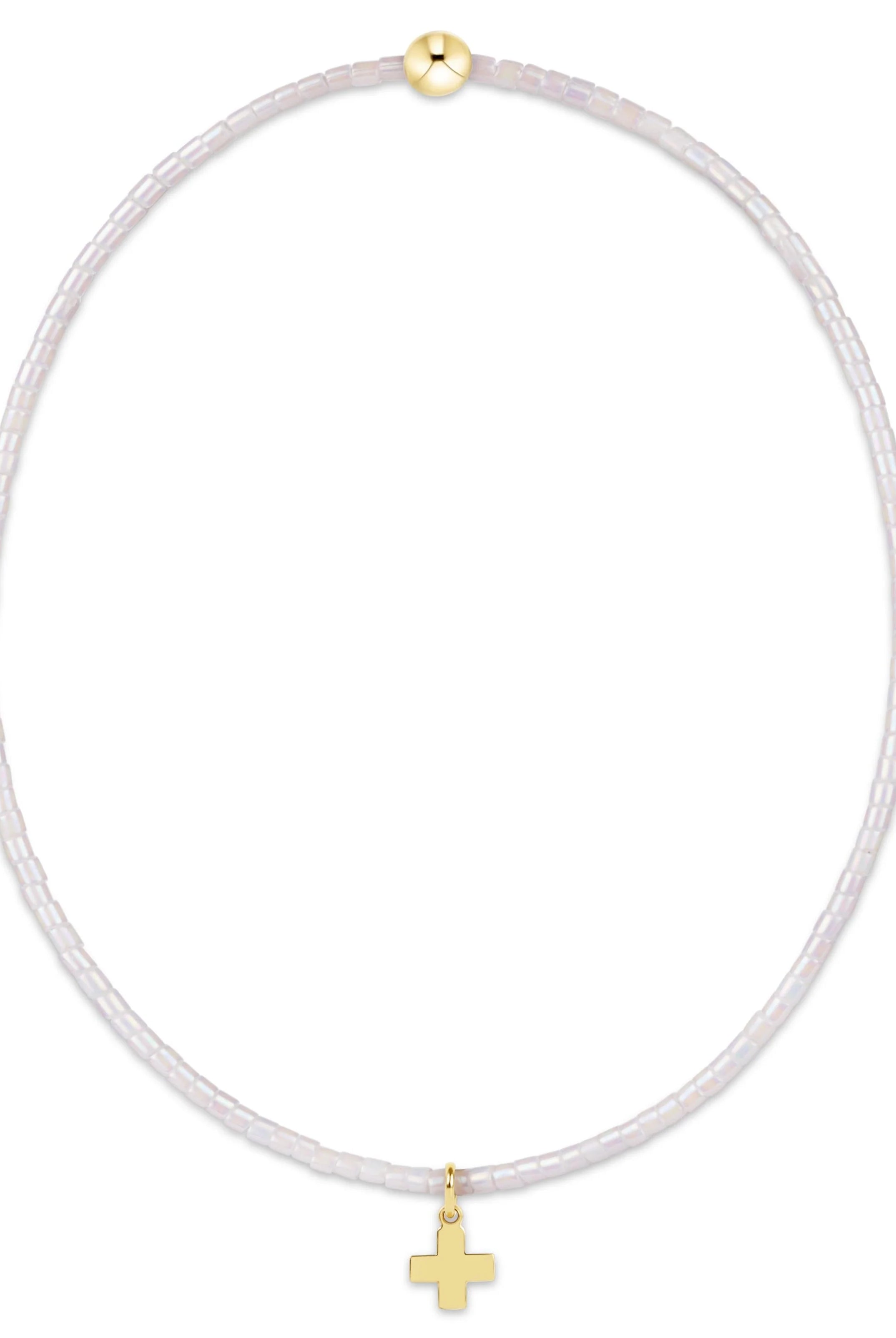 Enewton Silky White Hope classic signature cross charm bracelet with silver chain and cross pendant, elegant jewelry accessory.