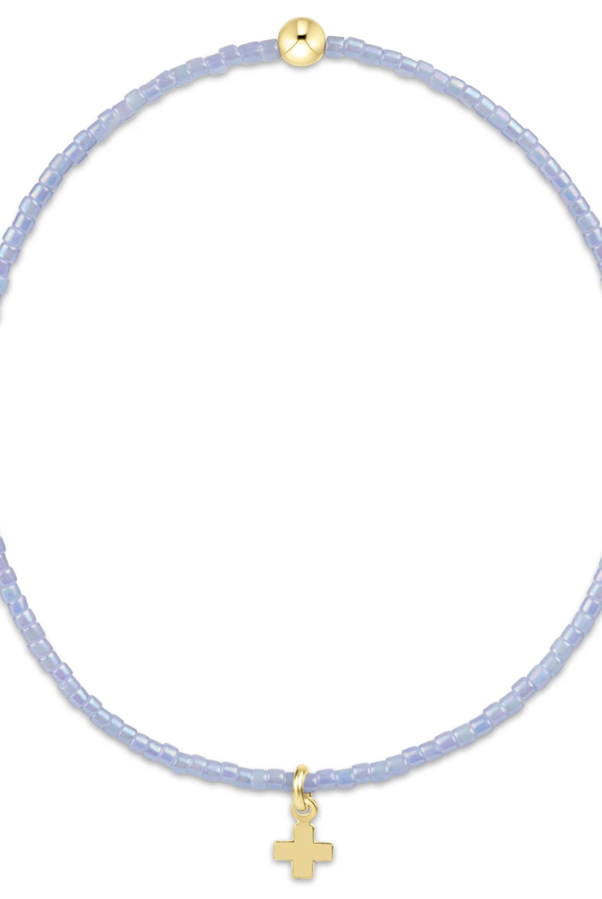 Enewton Ocean Mist Hope classic signature cross charm bracelet with silver links and ocean-inspired design.