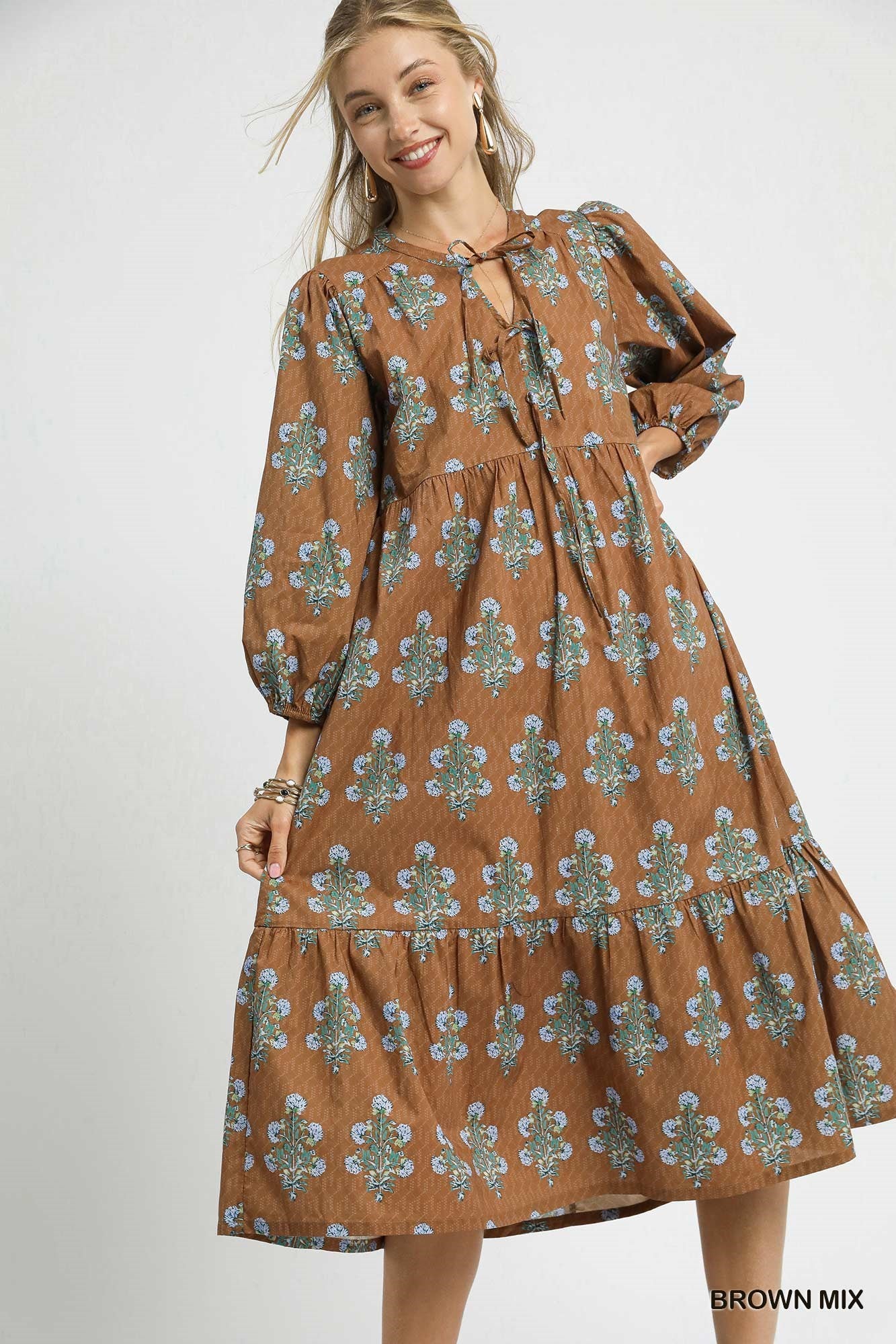 Chelsea Flower Printed Midi Dress - Be You Boutique