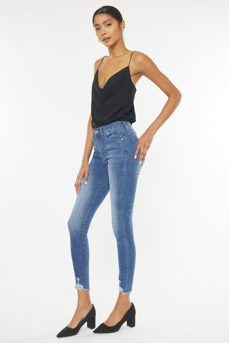 Kancan Jovana High Rise Ankle Skinny Denim Jeans - Be You Boutique