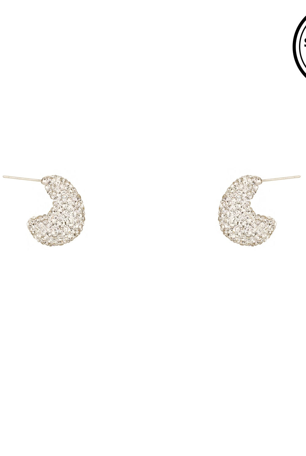 Silver Pave Rhinestone Teardrop w/ Sterling Silver Post - Be You Boutique