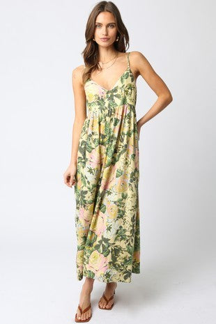 Kendra V Neck Floral Midi Dress - Be You Boutique