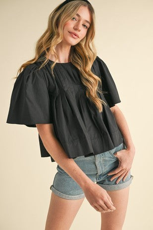 Lulu Pleated Short Sleeve Top - Be You Boutique