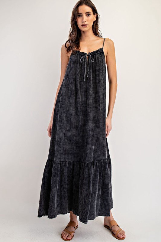 Carrie Ruffle Gauze Maxi Dress - Be You Boutique