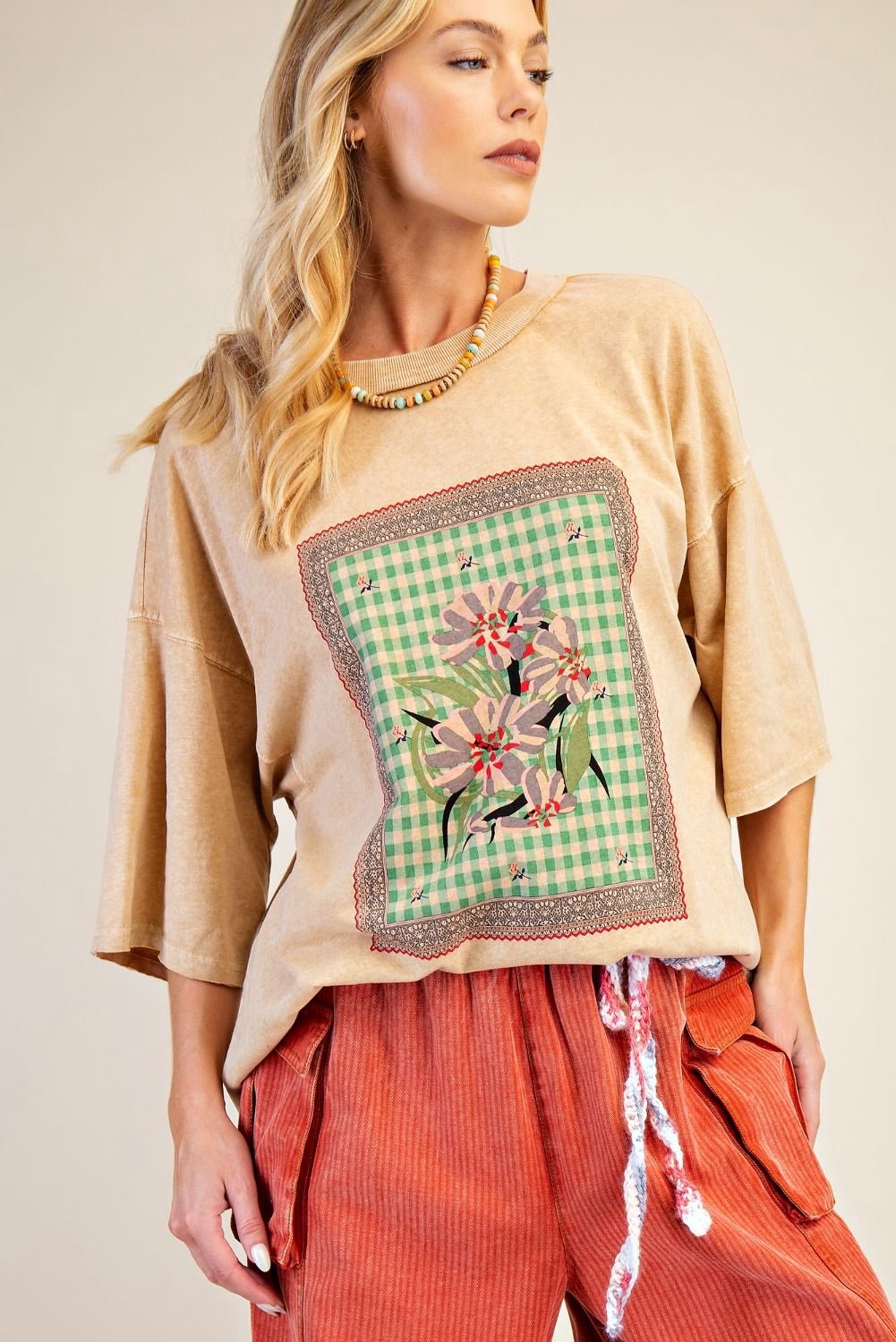 Arabella Floral Patch T-Shirt - Be You Boutique