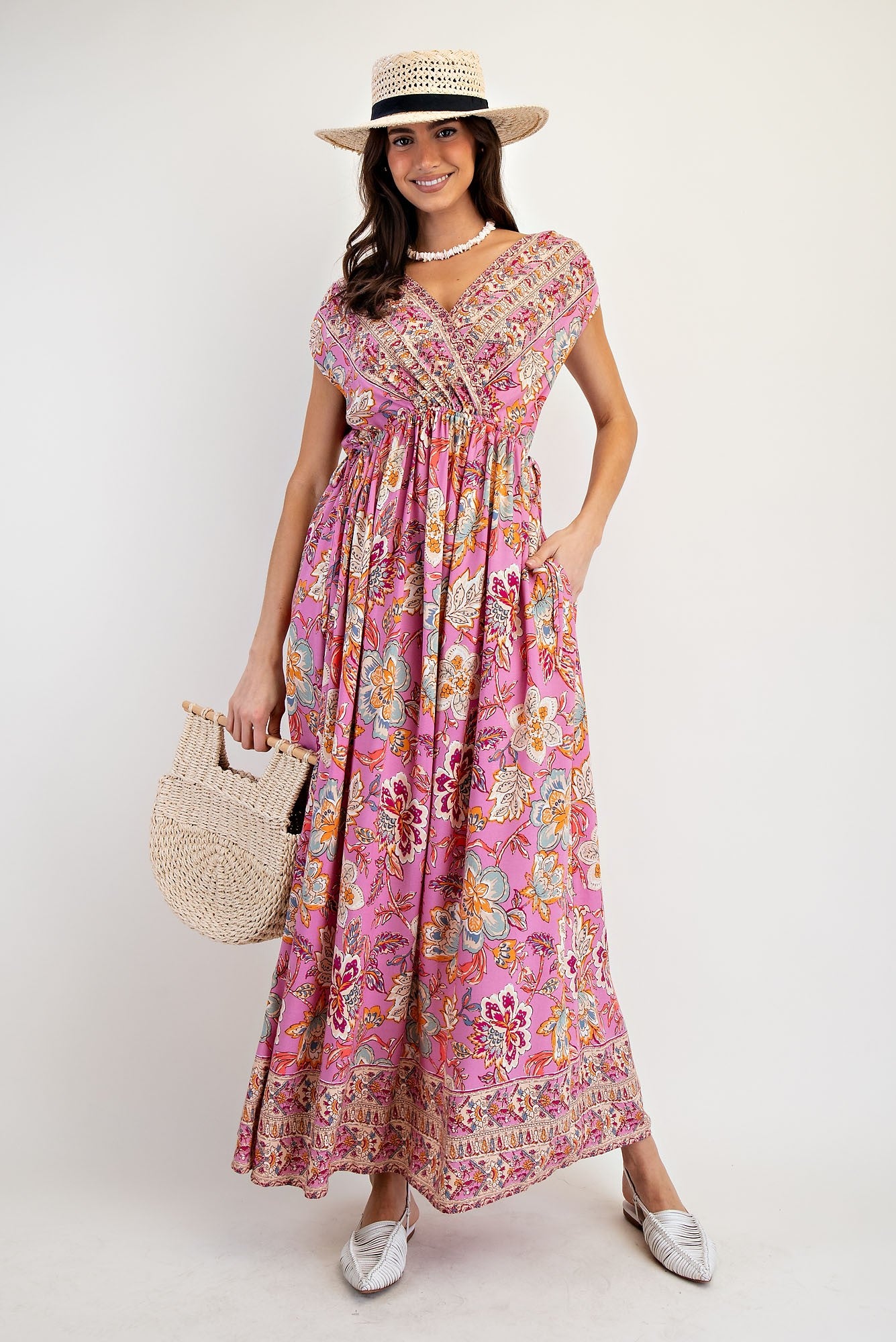 Diane Wrapped V-Neck Line Maxi Dress - Be You Boutique