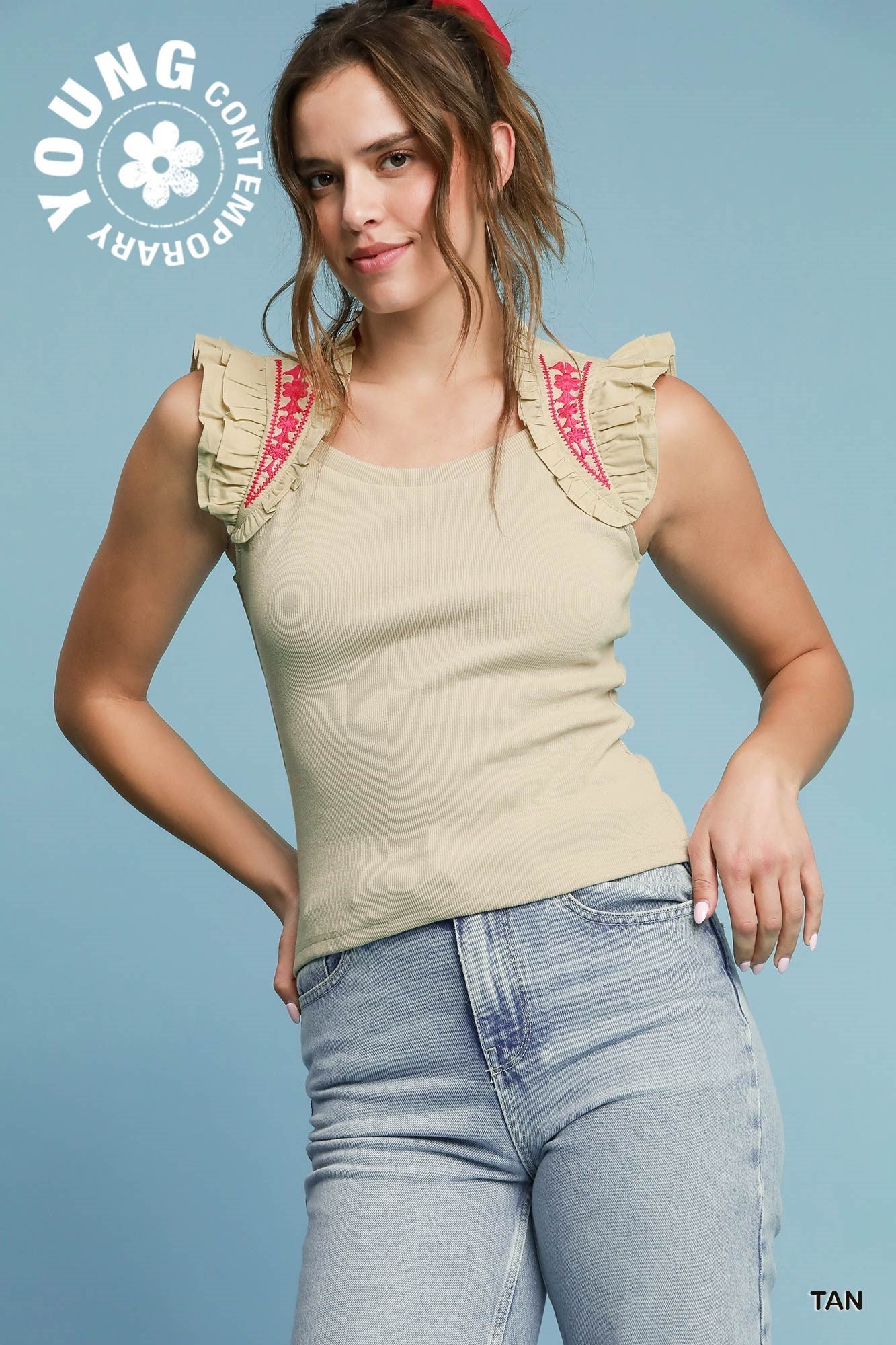 Kristen Ruffle Sleeve Classic Top - Be You Boutique