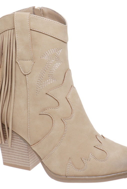 Weston Western Fringe Ankle Boot Booties - Be You Boutique