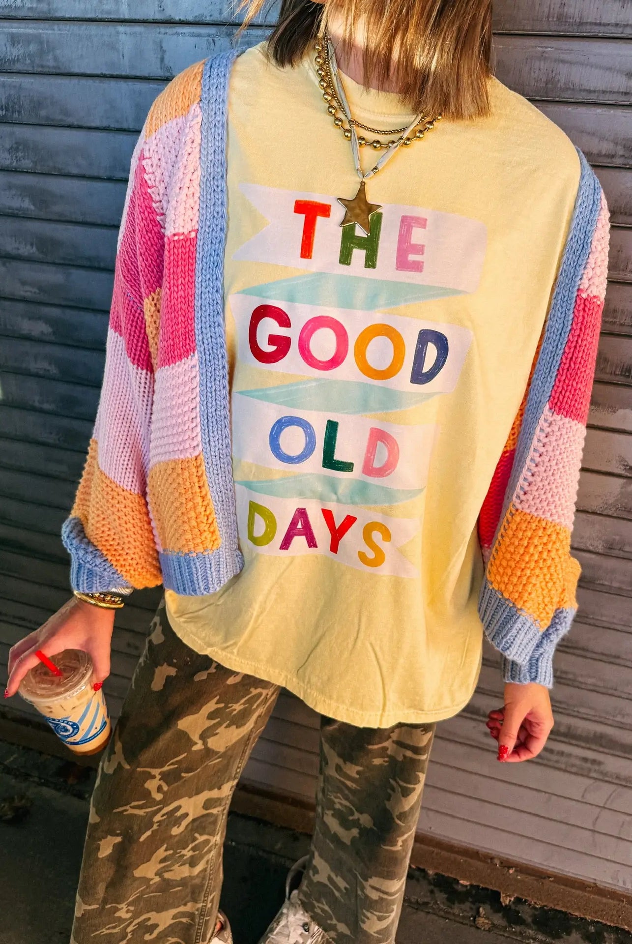 ETTA & EAST Good Old Days Graphic T-Shirt featuring vintage-inspired design on 117 Graphic Tees style, front view.