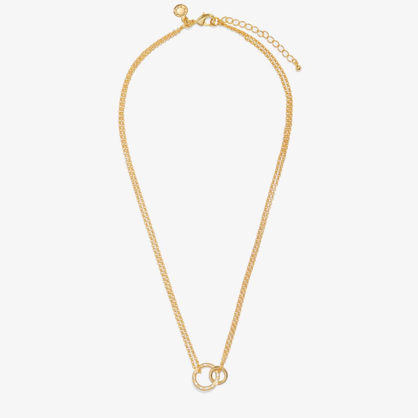 A LITTLES & CO Evermore Linked Circles 15 3/4-inch necklace with interconnected silver-tone circles jewelry piece.