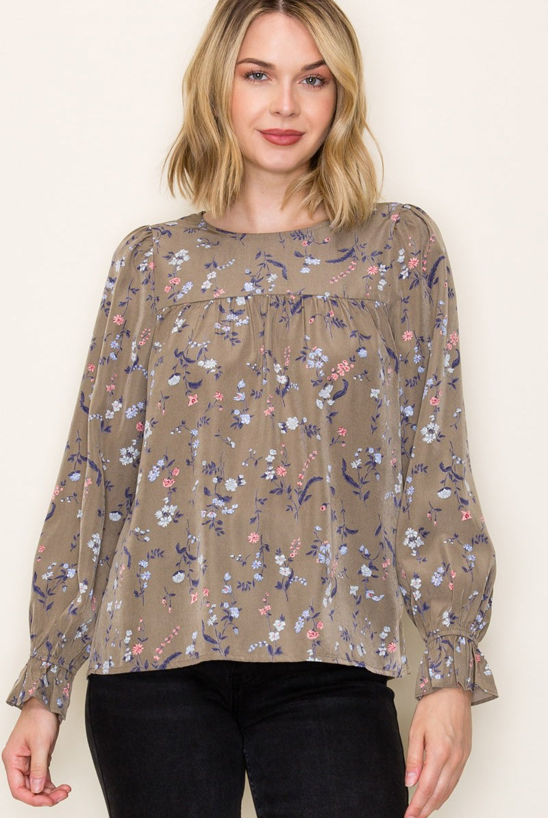 Mary Ruffled Hem Floral Blouse - Be You Boutique