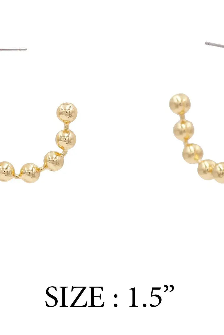 Gold Ball Chain Oval Hoop - Be You Boutique