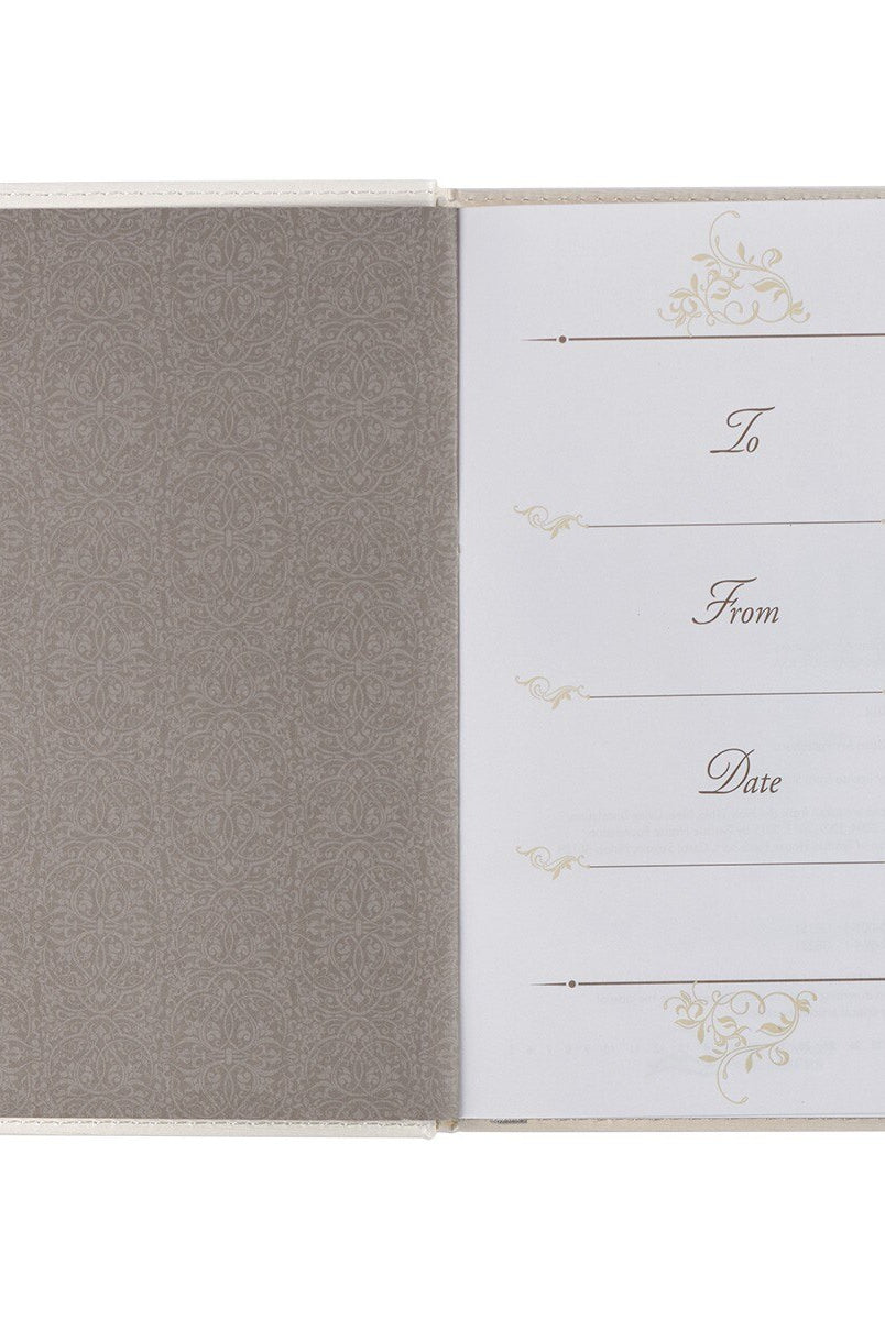 Devotional for Mr. and Mrs. White faux leather home accessory by THE DAILY GRACE CO, featuring elegant design for couples.