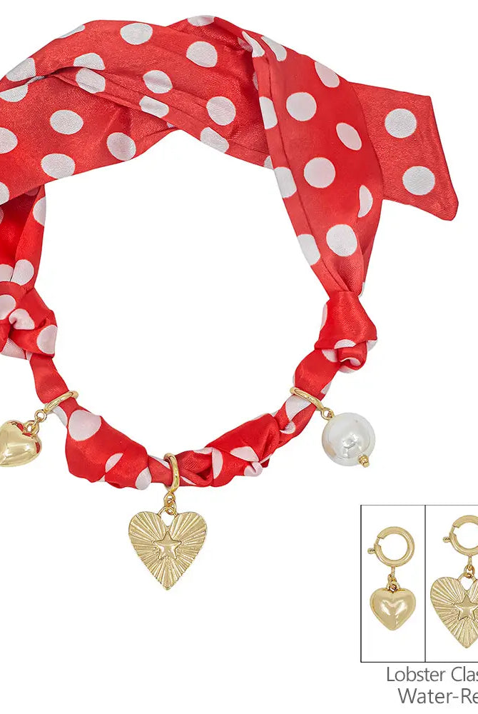 Red Multi w/ Heart and Beaded Charms Necklace - Be You Boutique