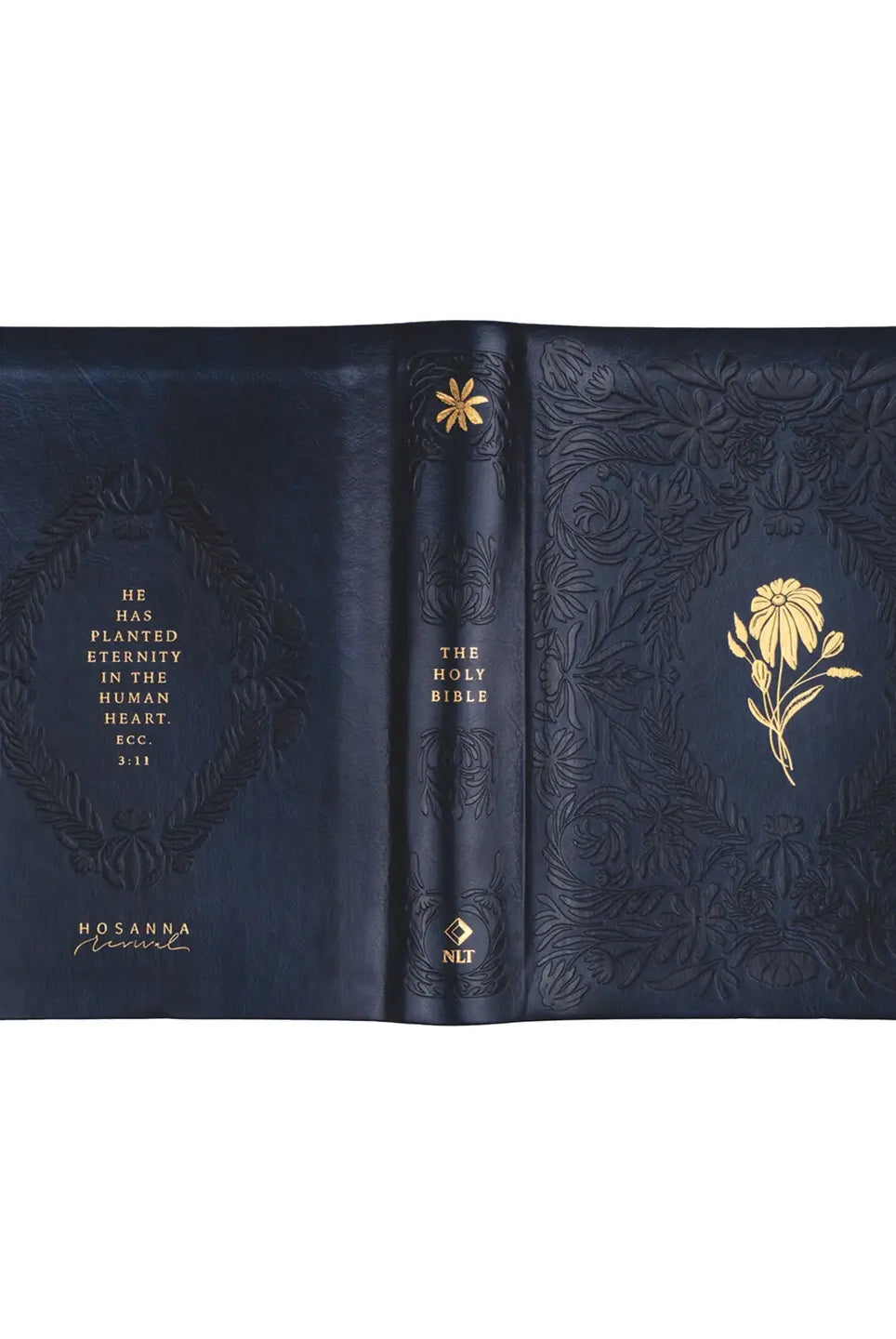 HOSANNA REVIVAL NLT Versailles Notetaking Bible with 218 accessories, open pages showing handwritten notes and Bible passages.