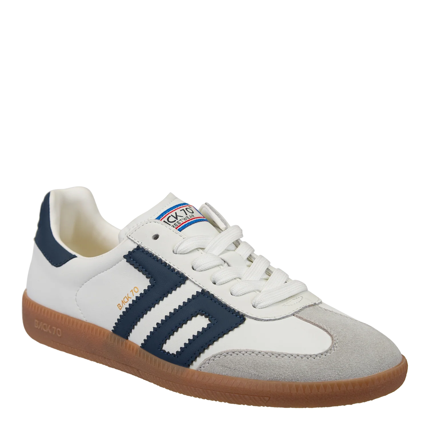 BACK 70 Cloud Sneakers in white and navy, 205 model, featuring a sleek design and comfortable cloud-inspired sole.